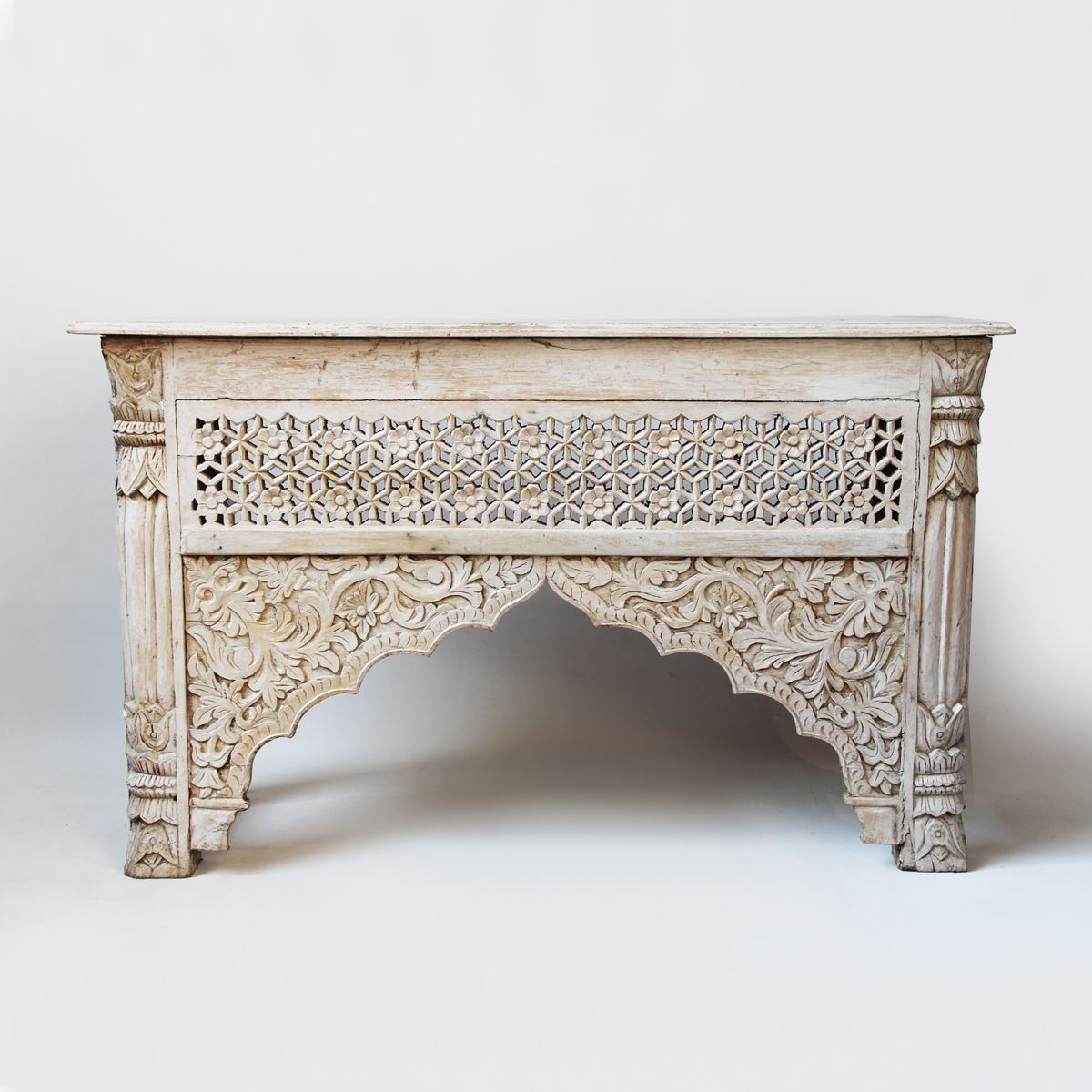 Featured Photo of 2024 Best of Hand Carved White Wash Console Tables