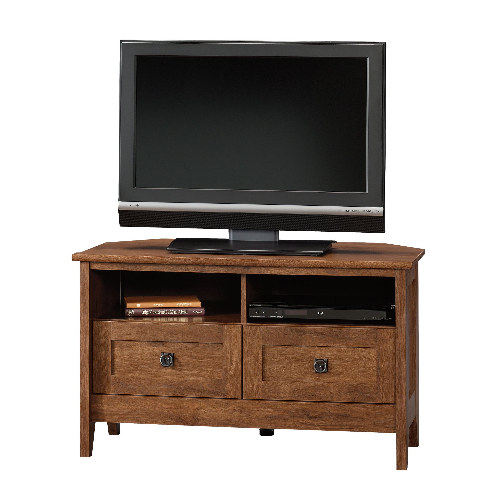 Compact Corner Tv Stands Pertaining To Most Recent Compact Corner Tv Stand Small Rustic Media Center Storage Console (Photo 1 of 20)