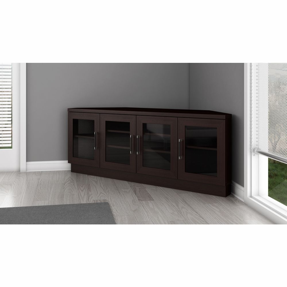 Contemporary Corner Tv Stands Pertaining To Fashionable Furnitech – 60" Contemporary Corner Tv Stand Media Console For Flat (View 1 of 20)