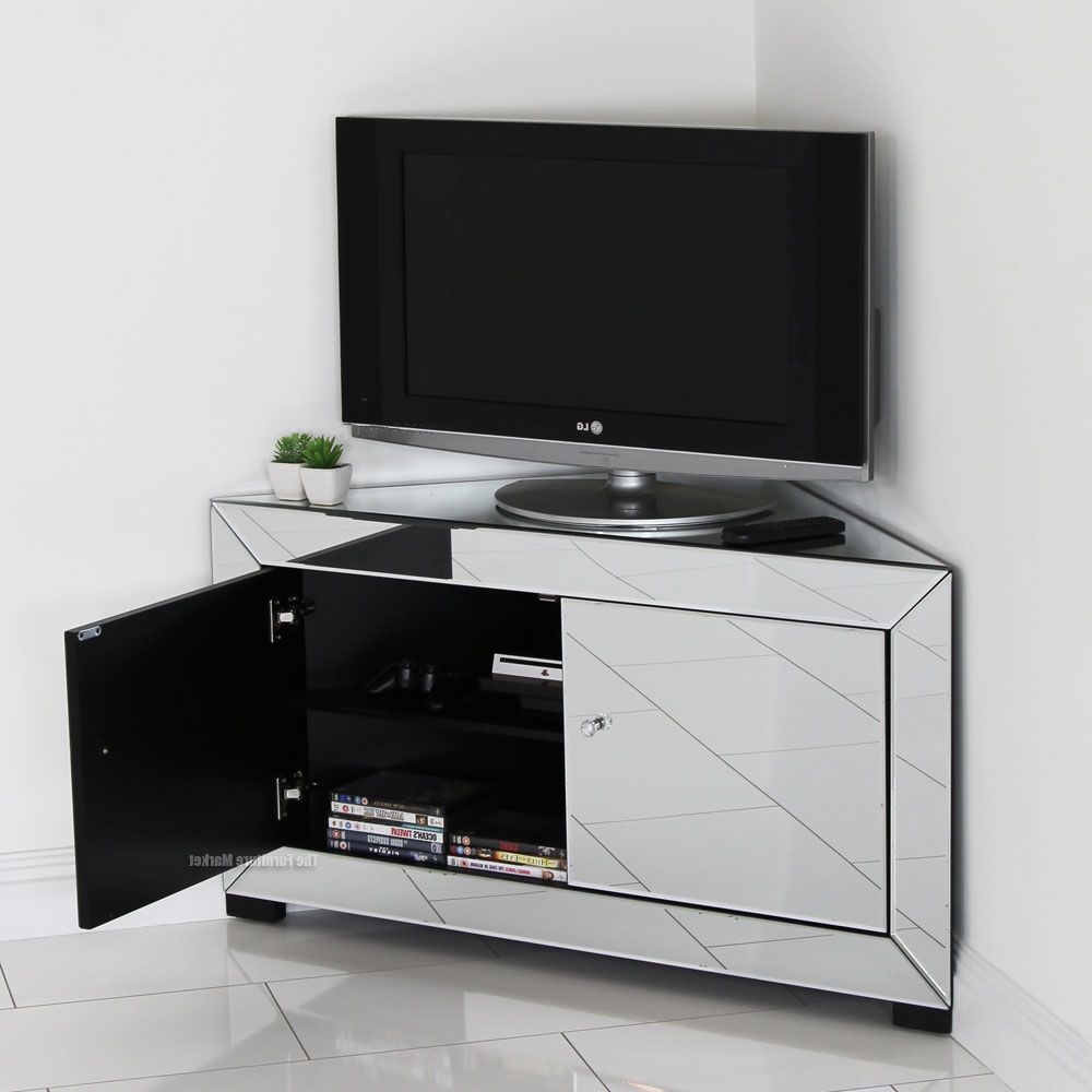 Contemporary Home Ideas With Venetian Mirrored Corner Tv Stand, And Intended For Most Popular Modern Corner Tv Units (View 1 of 20)