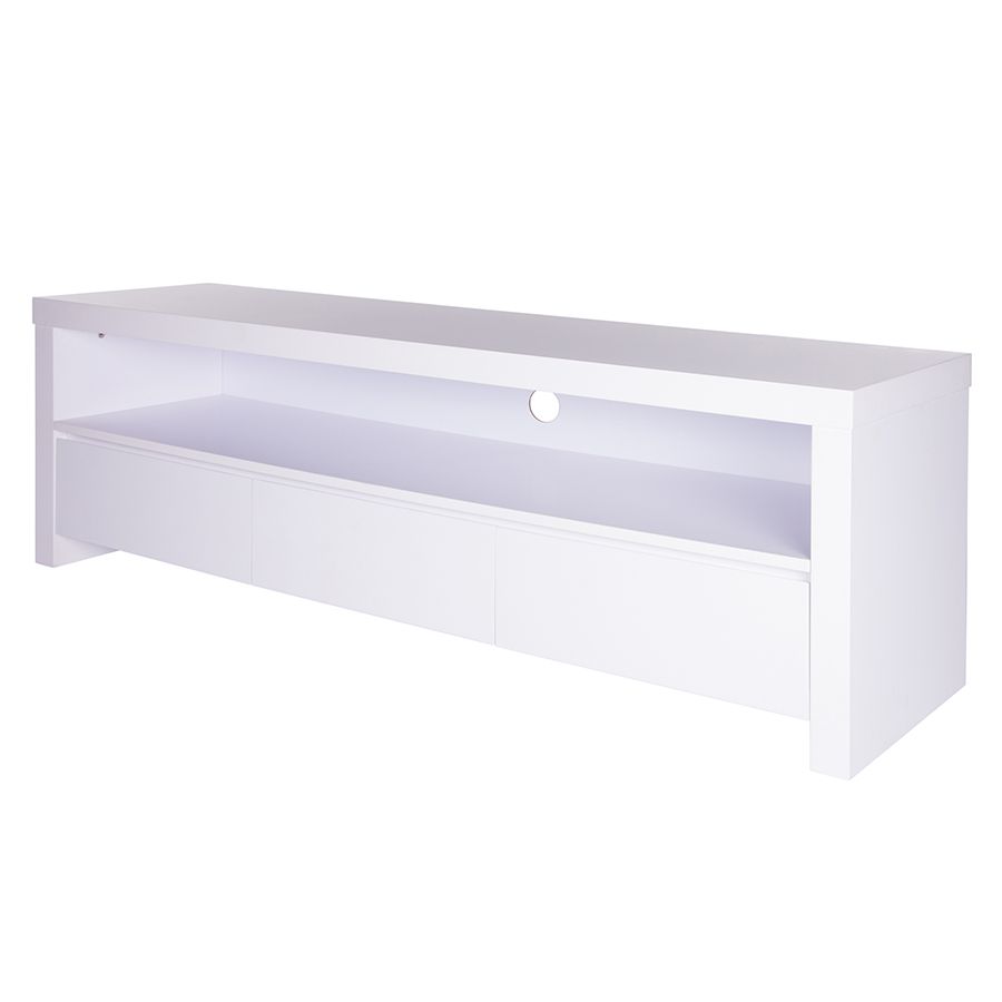 Contemporary White Tv Stands For Newest Bryant Modern White Tv Standeuro Style (Photo 14 of 20)