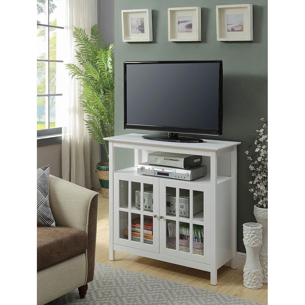 Convenience Concepts Big Sur White Highboy Tv Stand 8066070w – The In Preferred Highboy Tv Stands (Photo 1 of 20)