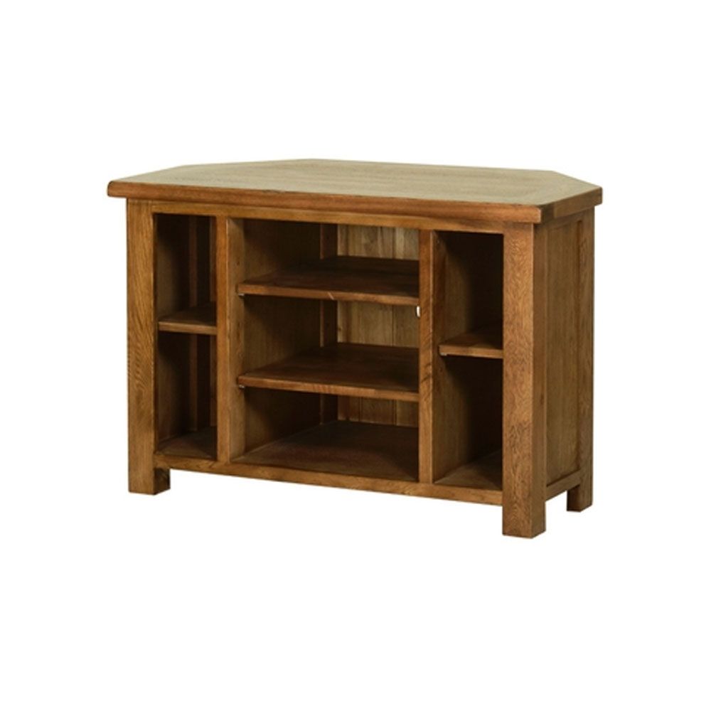 Corner Tv Cabinet Rustic Oak With Latest Dark Wood Corner Tv Cabinets (View 6 of 20)