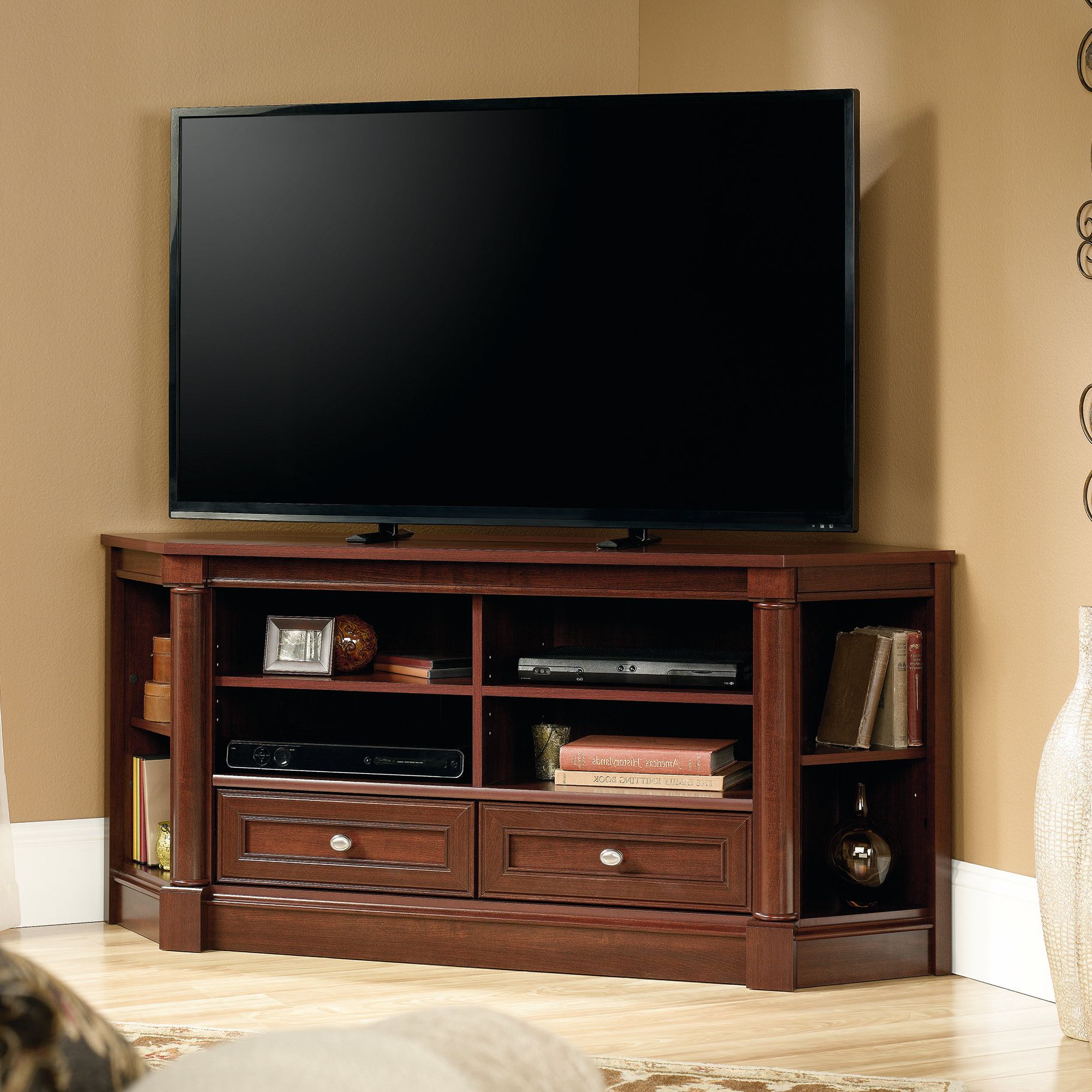 Corner Tv Cabinets For Flat Screens With Doors With Most Recently Released 55 In Corner Tv Stand (View 16 of 20)