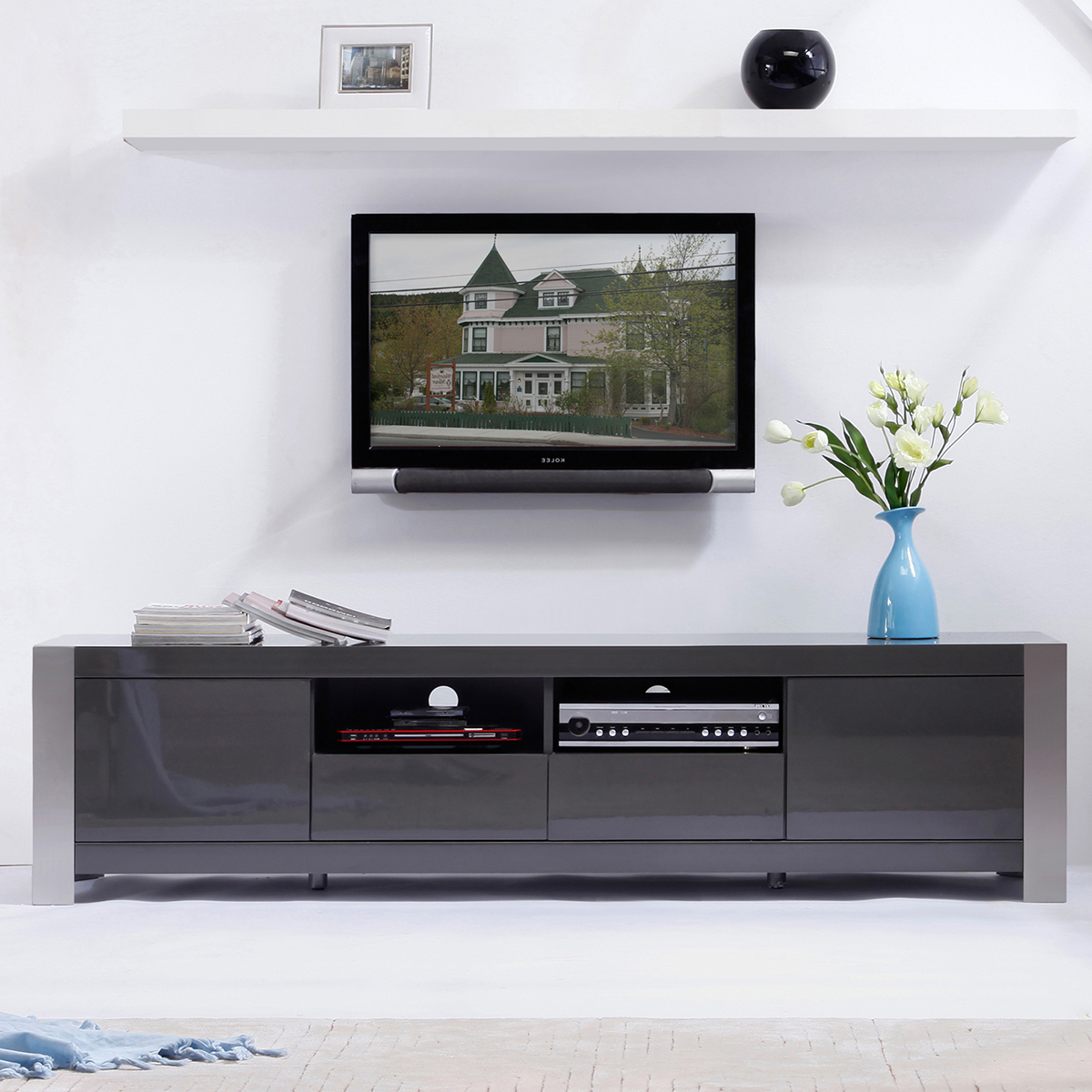 Cream High Gloss Tv Cabinets For Most Recent Tv Television Stands 71 & Wider (Photo 6 of 20)