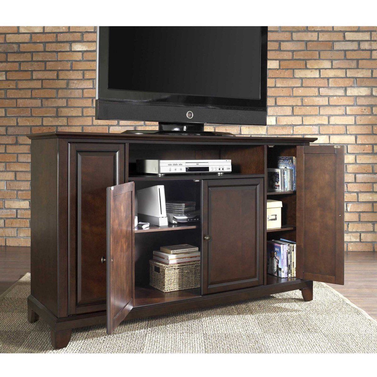 Crosley Newport 60 In. Tv Stand – Vintage Mahogany – Tv Stands At Intended For Widely Used Mahogany Tv Stands (Photo 10 of 20)