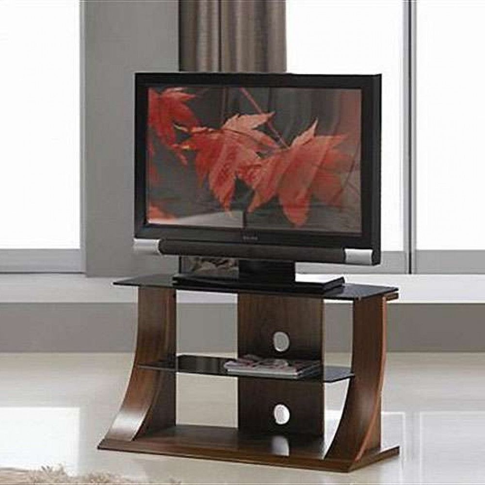 Current Slimline Tv Cabinets Regarding Flat Panel Plasma Tv Stands Dark Walnut Black Glass (View 4 of 20)
