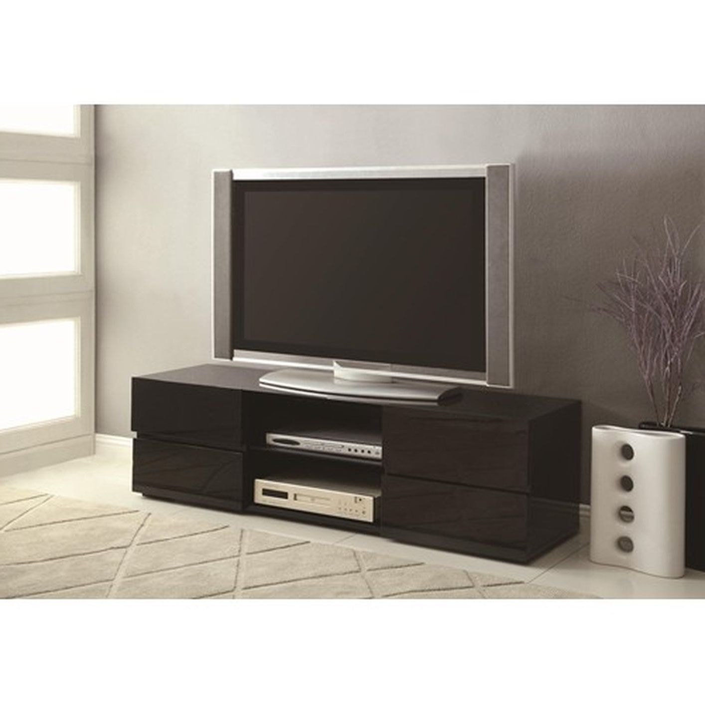 Dark Wood Tv Stands Regarding Current Black Wood Tv Stand – Steal A Sofa Furniture Outlet Los Angeles Ca (Photo 1 of 20)