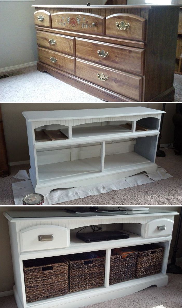 Diy Furniture, Diy, Tv Stand With Famous White Painted Tv Cabinets (Photo 10 of 20)