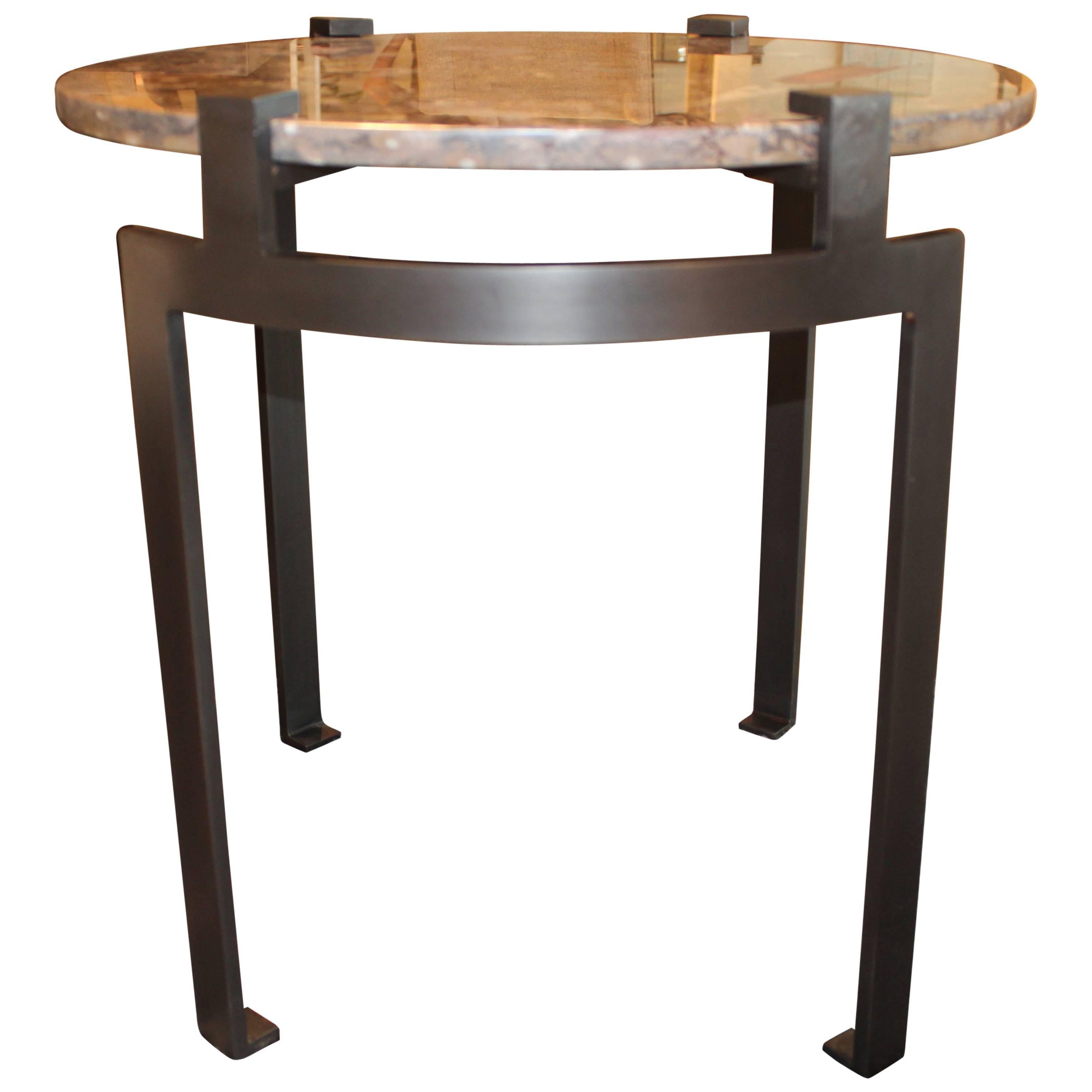 Era Limestone Console Tables Regarding Widely Used Bar Table On Polished Steel With Ebonized Limestone Top For Sale At (View 18 of 20)