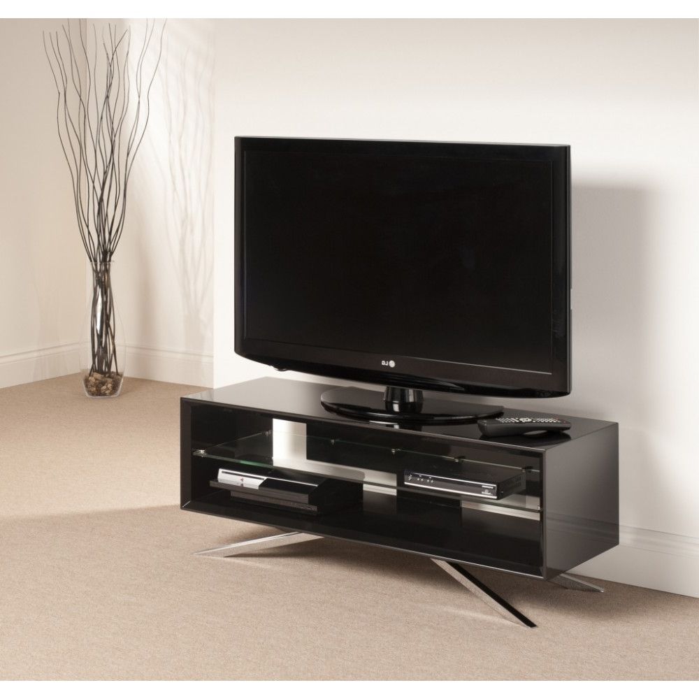 Famous Chrome Plated Pyramidal Base; Cable Management And Power Strip Throughout Techlink Arena Tv Stands (View 2 of 20)