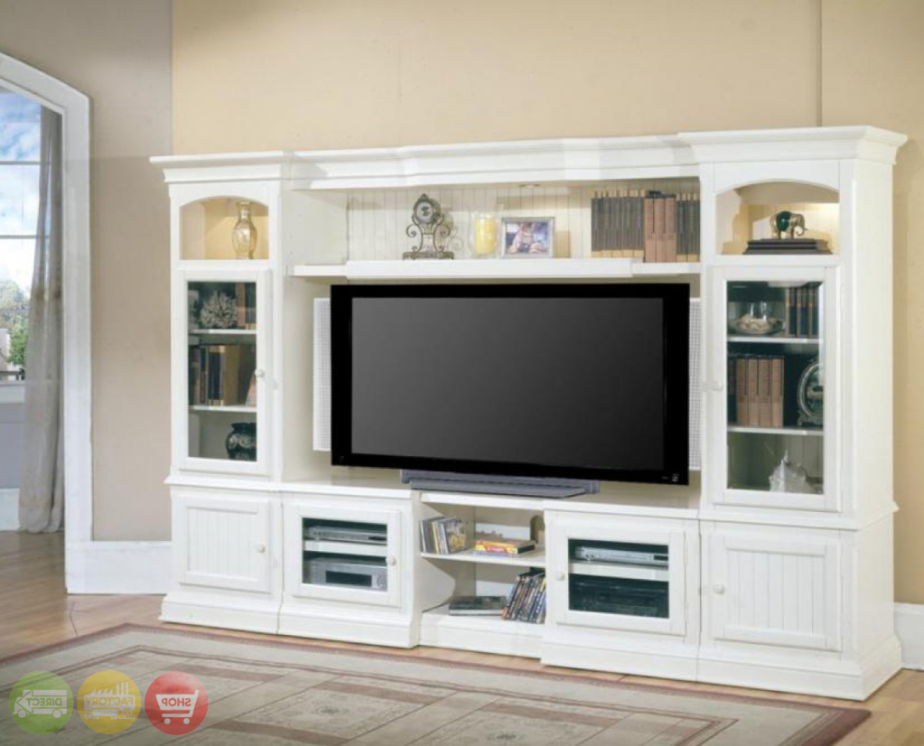 Famous Hartford 4 Piece Traditional Vintage White Wall Unit Tv Inside Tv Entertainment Unit (Photo 1 of 20)