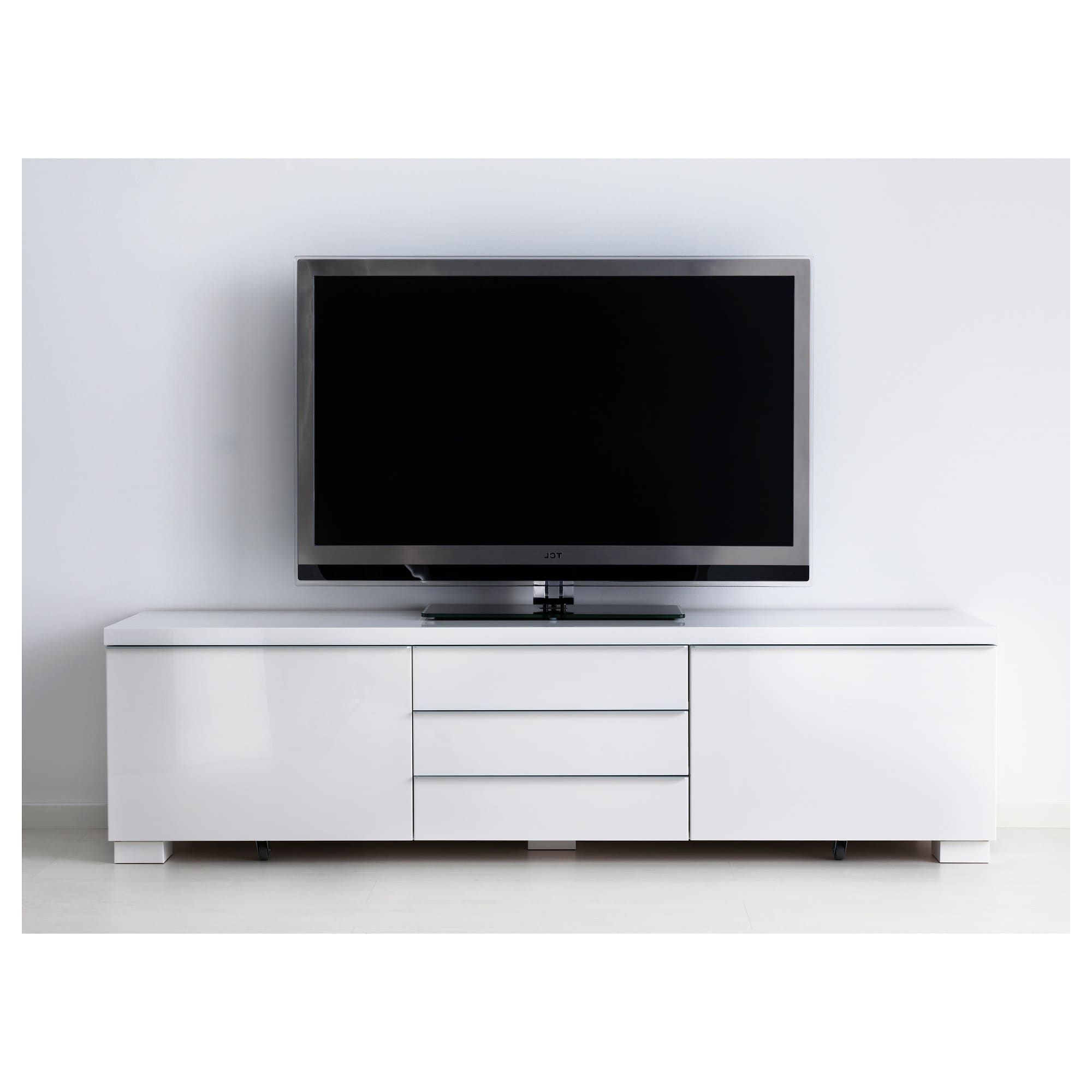 Fashionable Bestå Burs Tv Bench High Gloss White 180 X 41 X 49 Cm – Ikea Pertaining To Black Gloss Tv Benches (Photo 1 of 20)