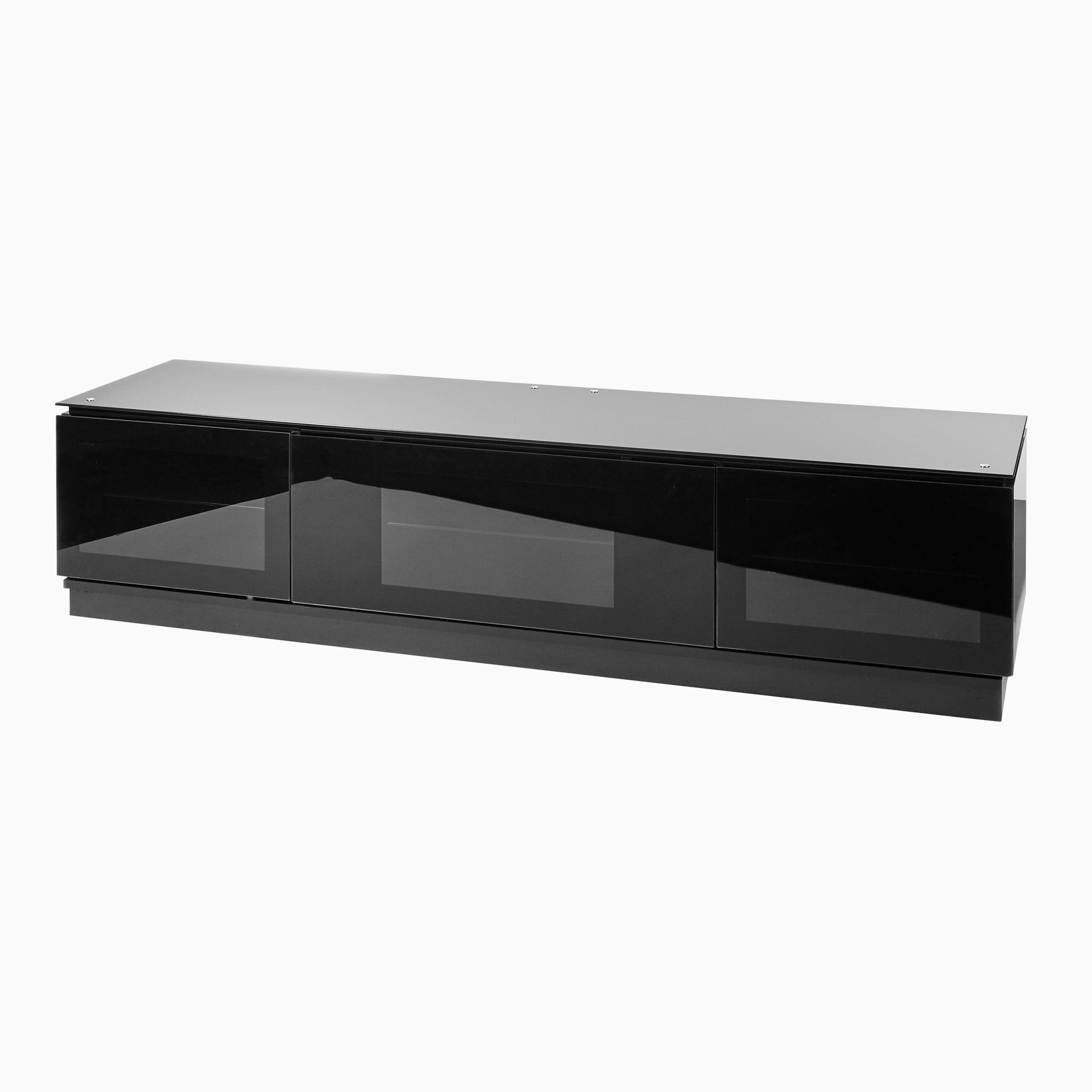 Fashionable Black Gloss Tv Unit Up To 80 Inch Flat Screen Tv (Photo 1 of 20)