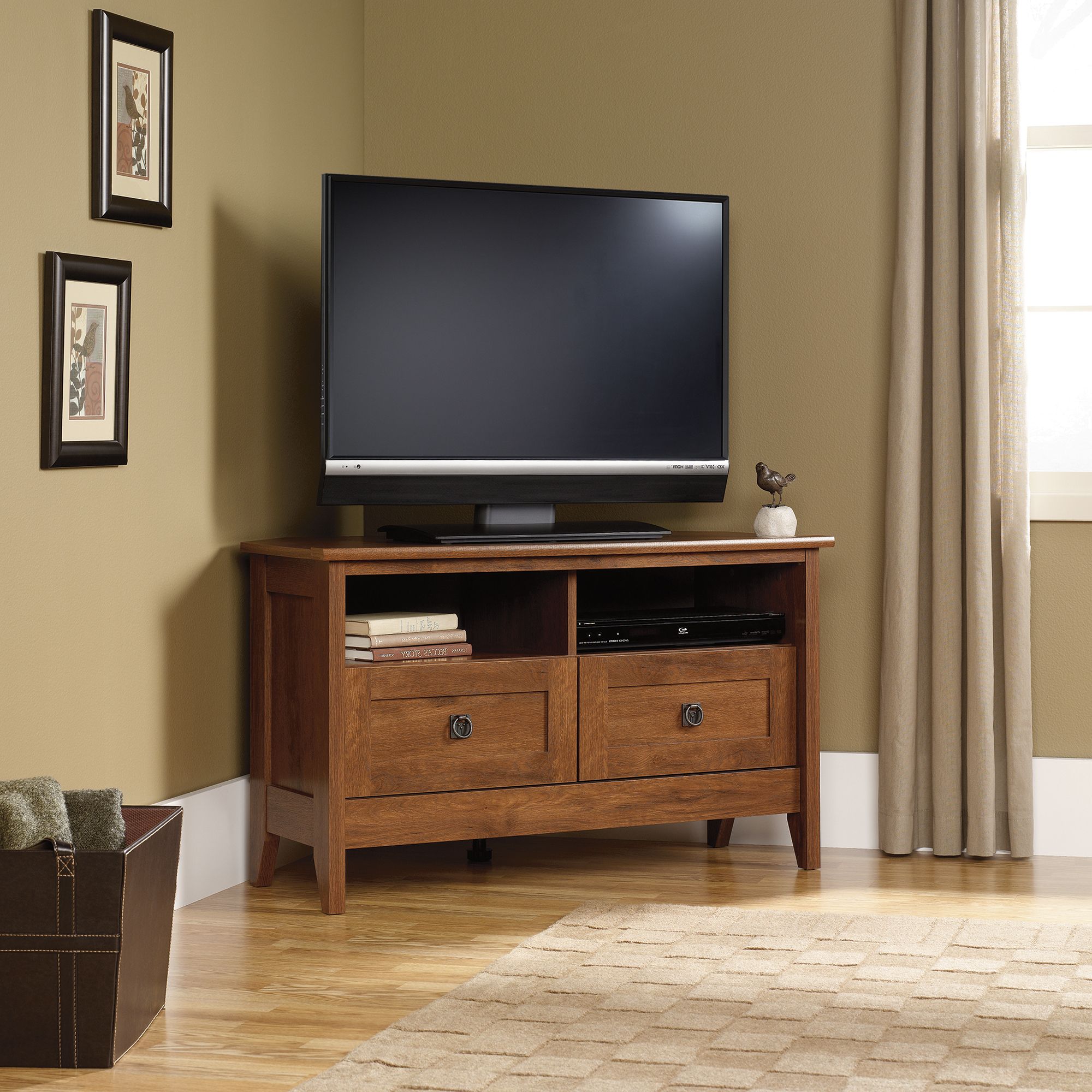Fashionable Corner Tv Tables Stands Within Sauder Select (Photo 1 of 20)