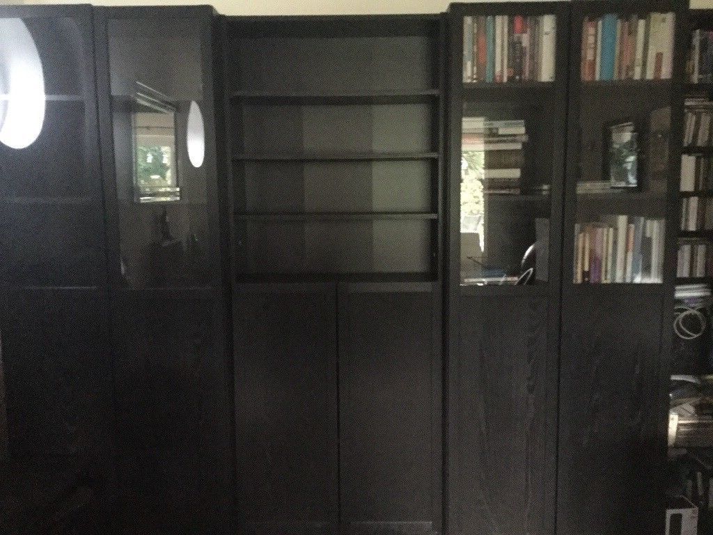 Fashionable Ikea Black Ash Bookcase/ Display Cabinet, Tv Stand, Cd Storage Unit With Tv Stands With Matching Bookcases (View 12 of 20)