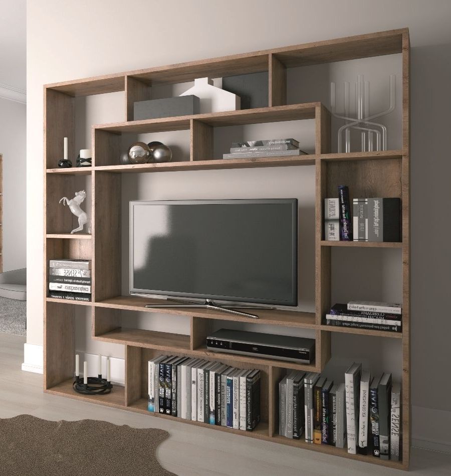 Fashionable Shelving Unit Bookcase Display Storage Wood Shelf Tv Unit (Photo 8 of 20)