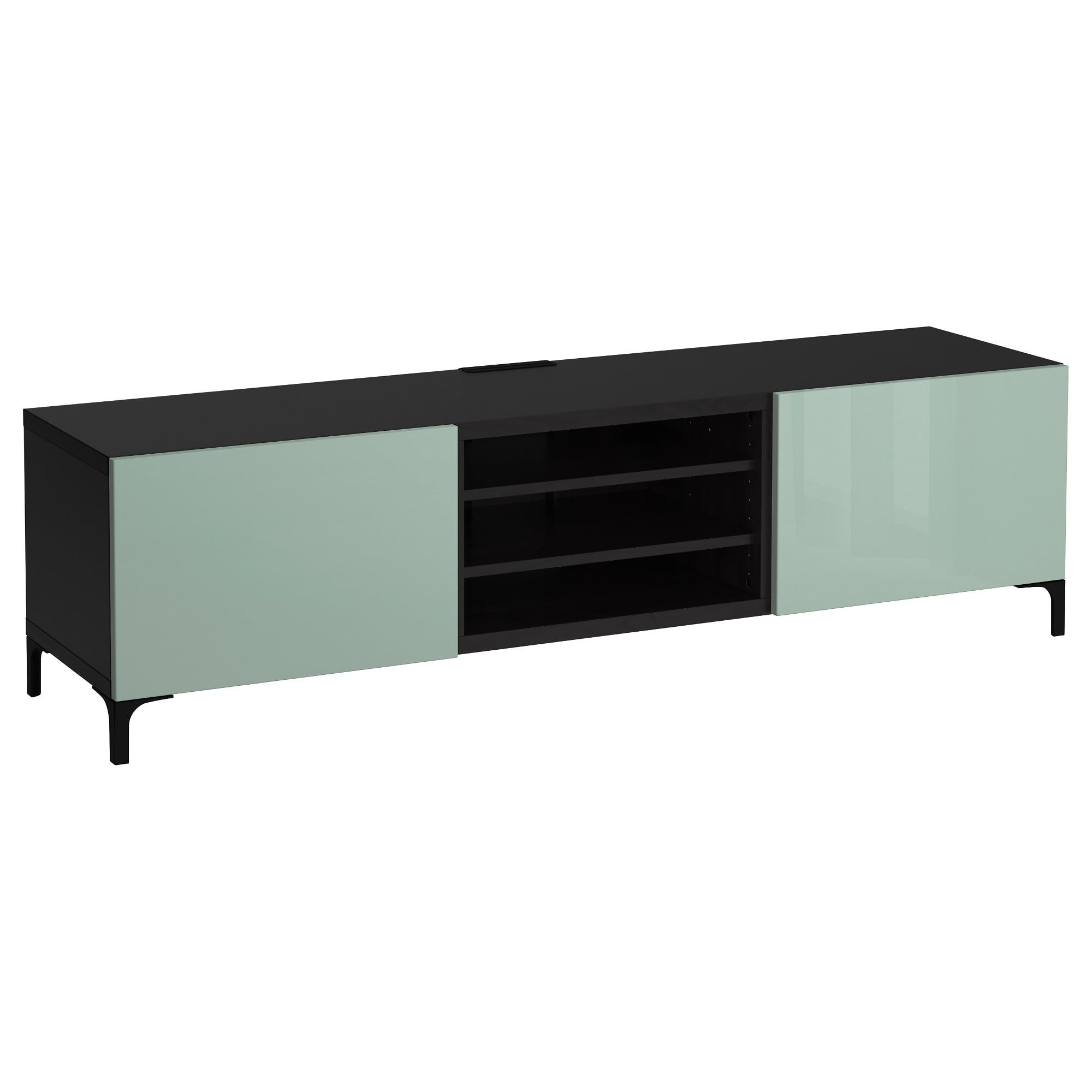 Favorite Black Gloss Tv Benches Pertaining To Bestå Tv Bench With Drawers Black Brown/selsviken High Gloss/light (View 2 of 20)