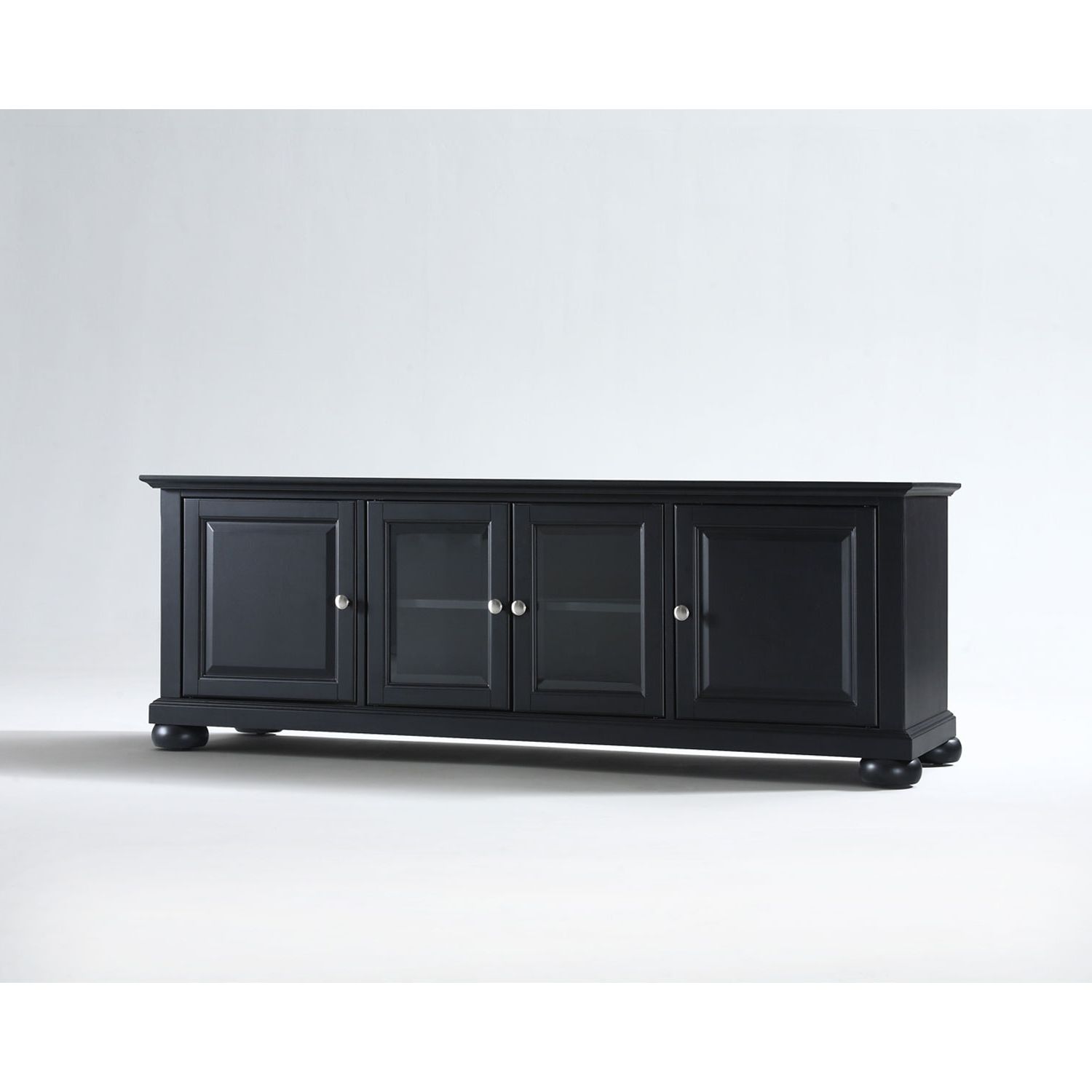 Favorite Long Black Tv Stands Within Crosley Furniture Alexandria 60 Inch Low Profile Tv Stand In Black (View 3 of 20)