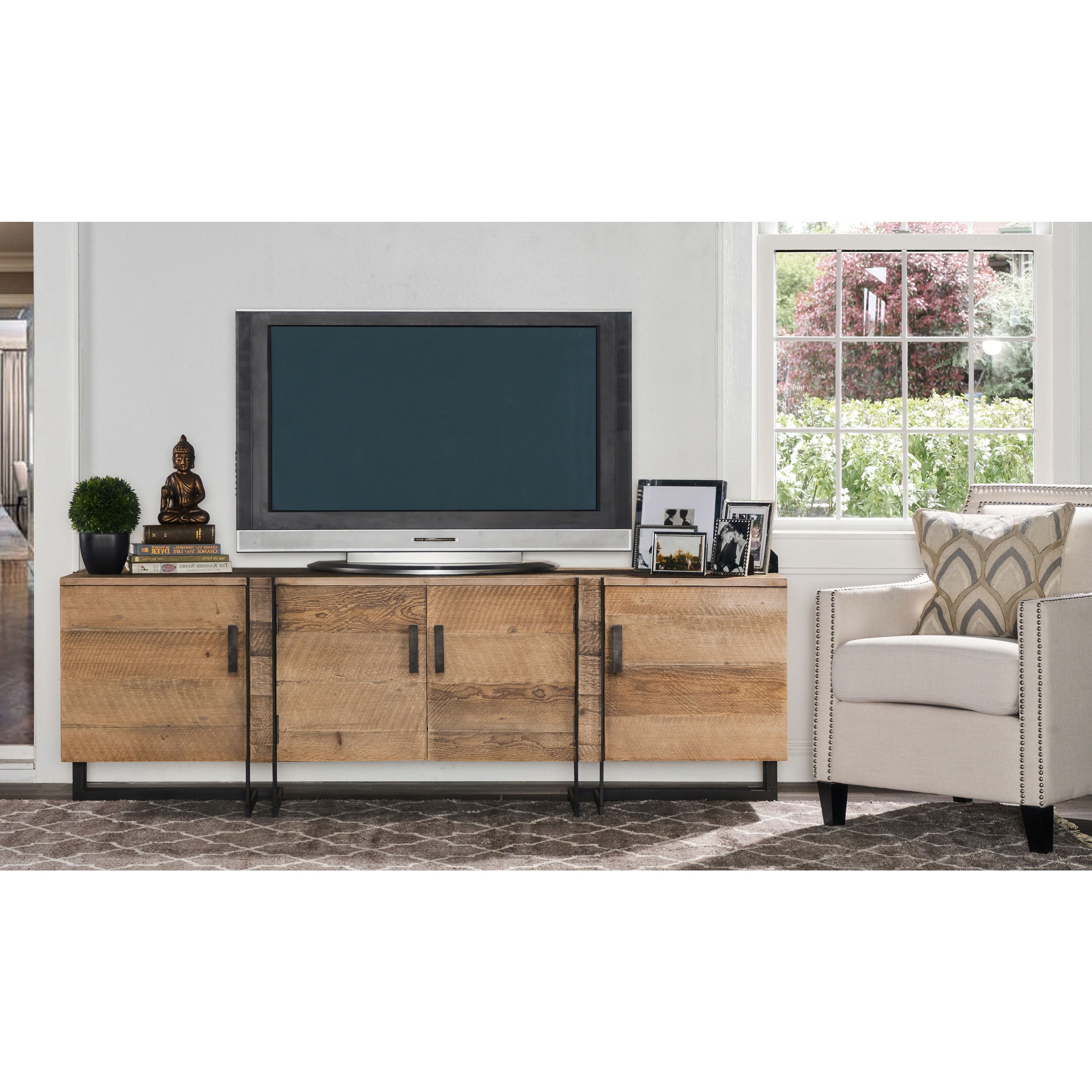 Favorite Pine Tv Cabinets For Martine Reclaimed Pine 4 Door Tv Standkosas Home – 26hx79wx21d (Photo 20 of 20)
