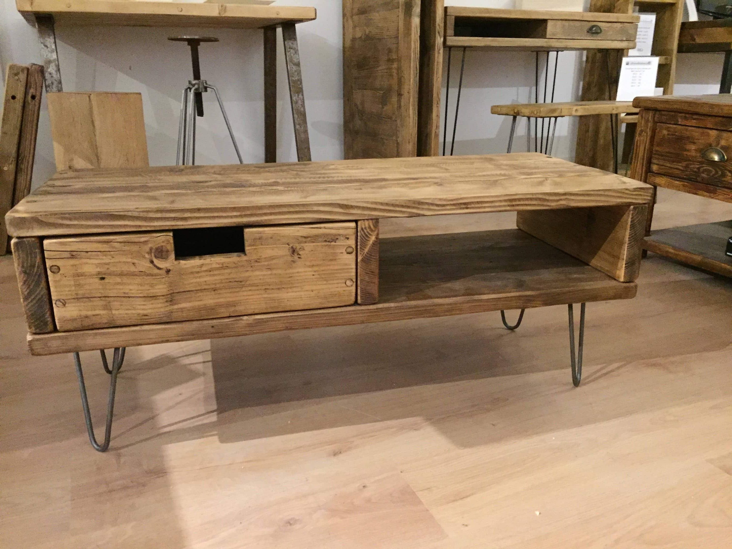 Favorite Solid Pine Box Tv Stand With Drawer And Hairpin Legs – Newco For Solid Pine Tv Cabinets (View 10 of 20)
