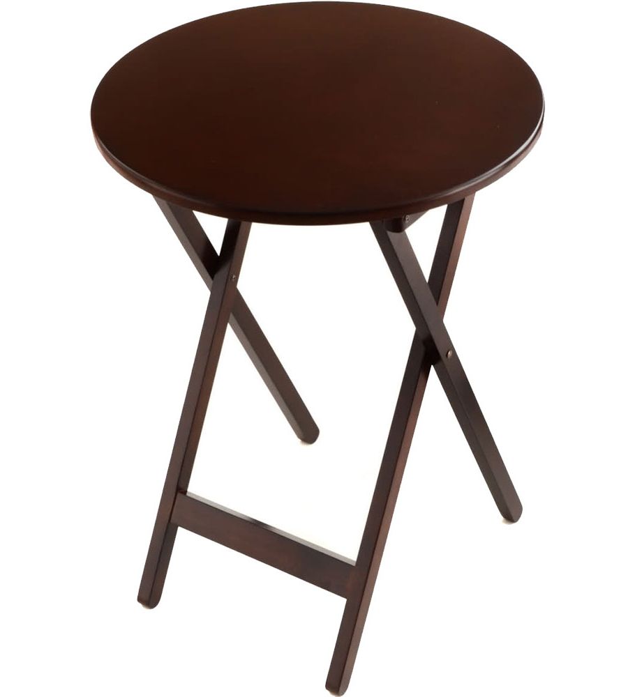 Folding Wooden Tv Tray Tables With Most Current Round Folding Tray Tables (set Of 2) In Tv Tray Tables (View 17 of 20)