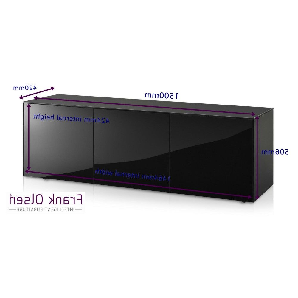 Frank Olsen Intel1500blk High Gloss Black 1500 Tv Unit Cabinet Regarding Well Known Black Gloss Tv Stands (View 6 of 20)