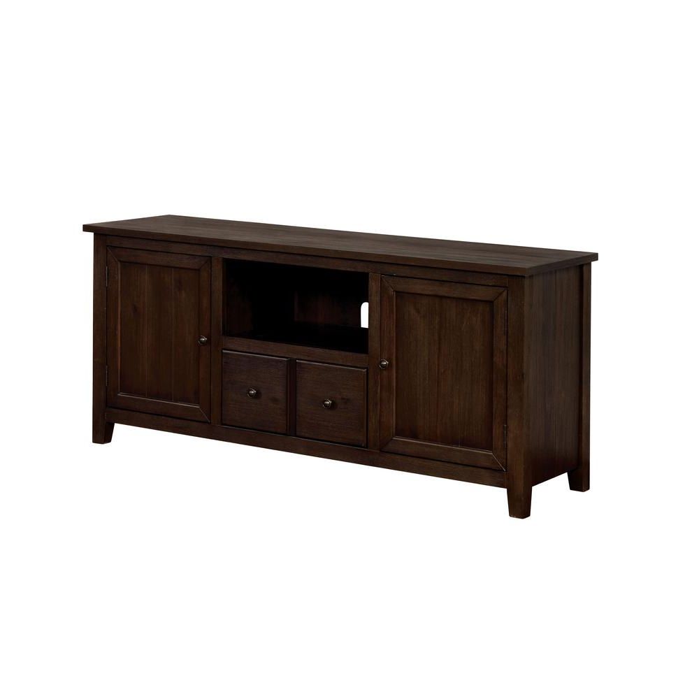 Furniture Of America Morrisey Dark Oak 60 In. Tv Stand Idf 5902da Tv Regarding Trendy Oak Furniture Tv Stands (Photo 15 of 20)