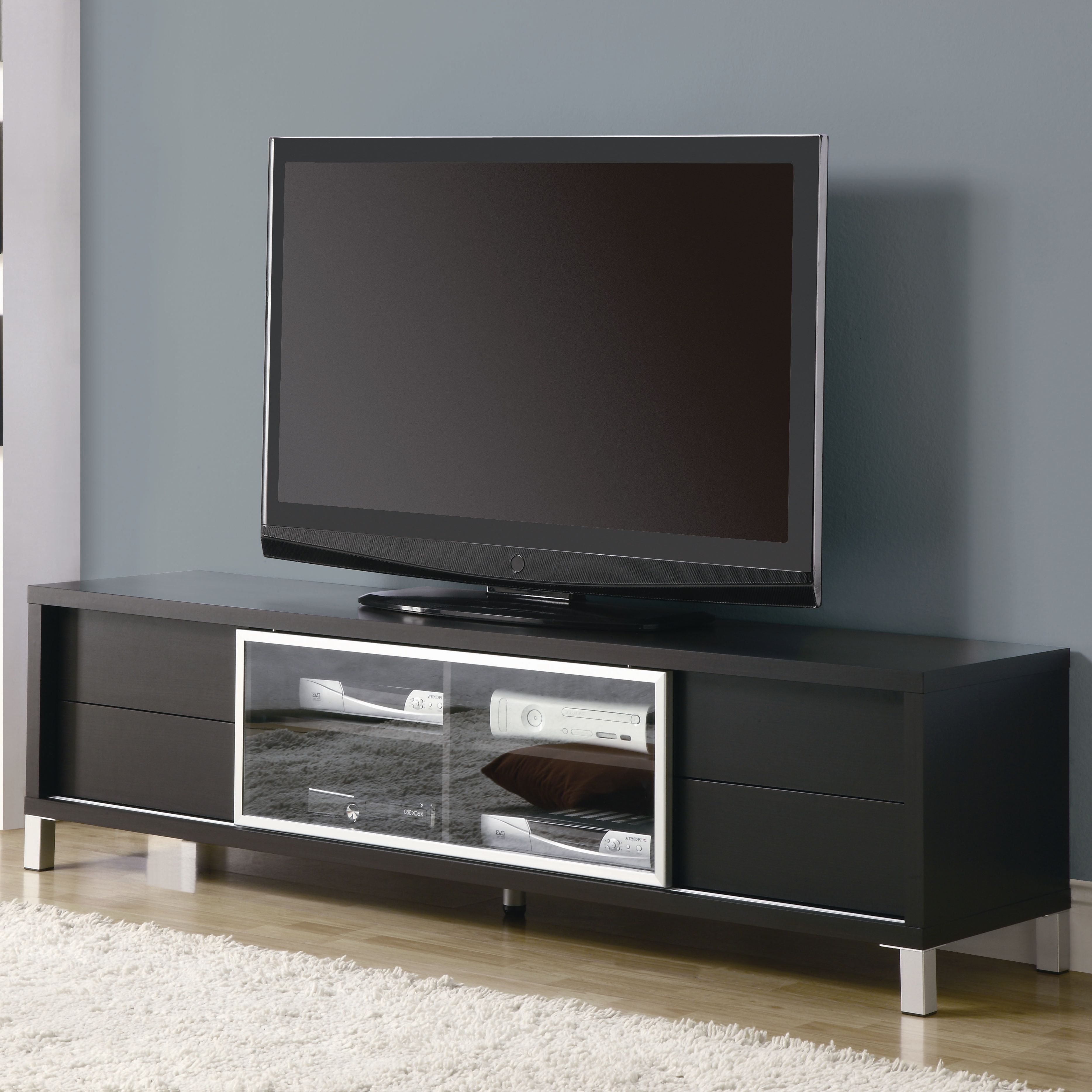 Glass Tv Stand Target High Gloss Unit With Led Lights All Modern Inside Latest All Modern Tv Stands (Photo 15 of 20)