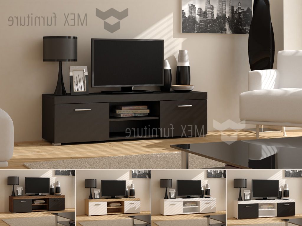 High Gloss Tv Cabinets, Unit – Mex Furniture Pertaining To Well Known Led Tv Cabinets (View 8 of 20)