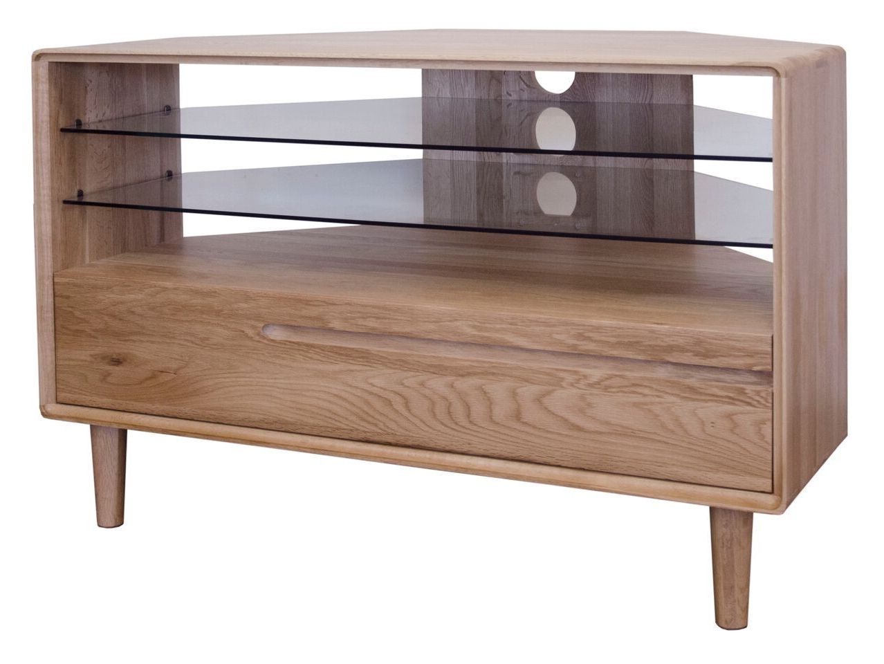 Homestyle Scandic Solid Oak Corner Tv Unit From The Bed Station Inside Widely Used Oak Corner Tv Cabinets (View 15 of 20)