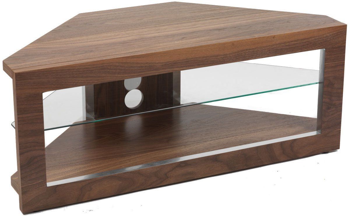 Iconic Walnut Corner Tv Stand For Screens Up To 50\" (View 1 of 20)