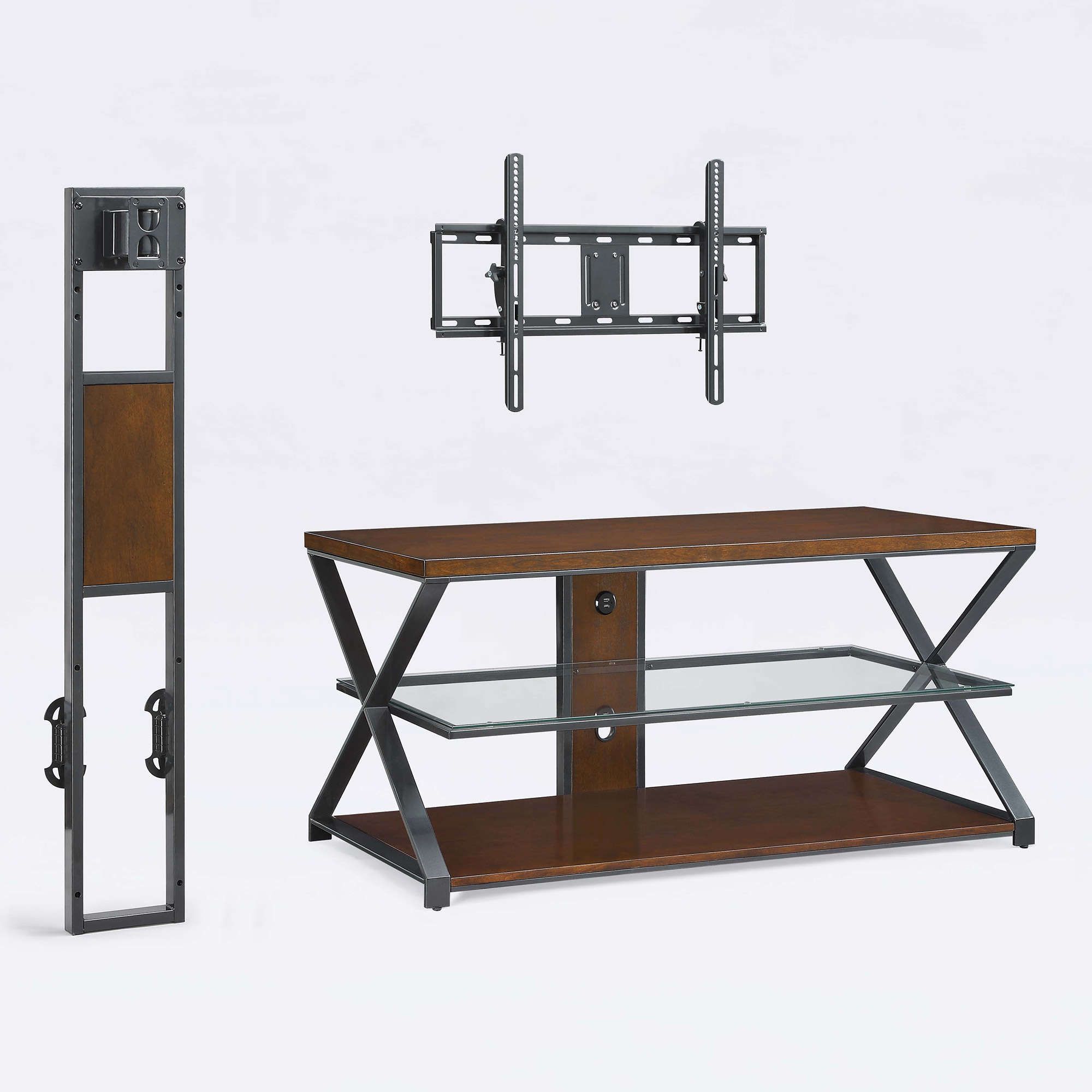 Jaxon 71 Inch Tv Stands Throughout Newest Jaxon 3 In 1 Cognac Tv Stand For Tvs Up To 70" – Walmart (Photo 14 of 20)