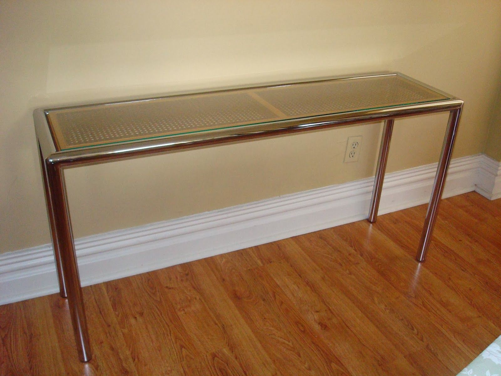 Latest Era Glass Console Tables Regarding Era Antiques: 1970´s Milo Baughman Tubular Chrome Sofa/console Table (View 10 of 20)