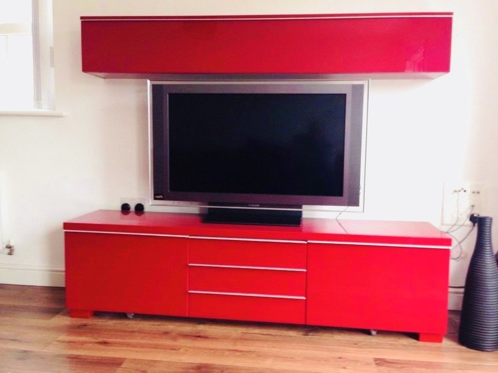 Latest Ikea Besta Burs Gloss Red Tv Stand, Drawer, Media Unit (Photo 1 of 20)