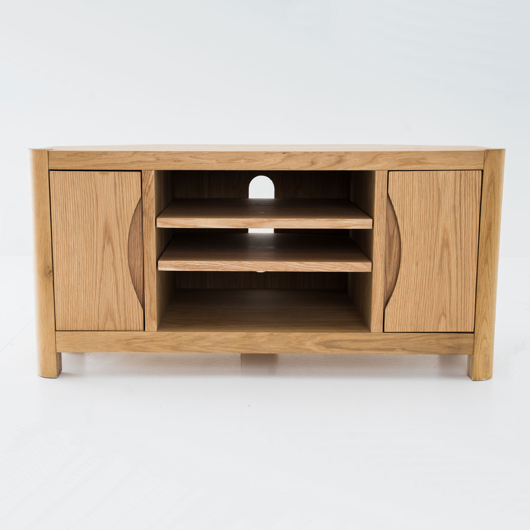 Latest Oslo Light Oak Corner Tv Stand For Up To 44" Tvs Intended For Oak Corner Tv Stands (Photo 11 of 20)