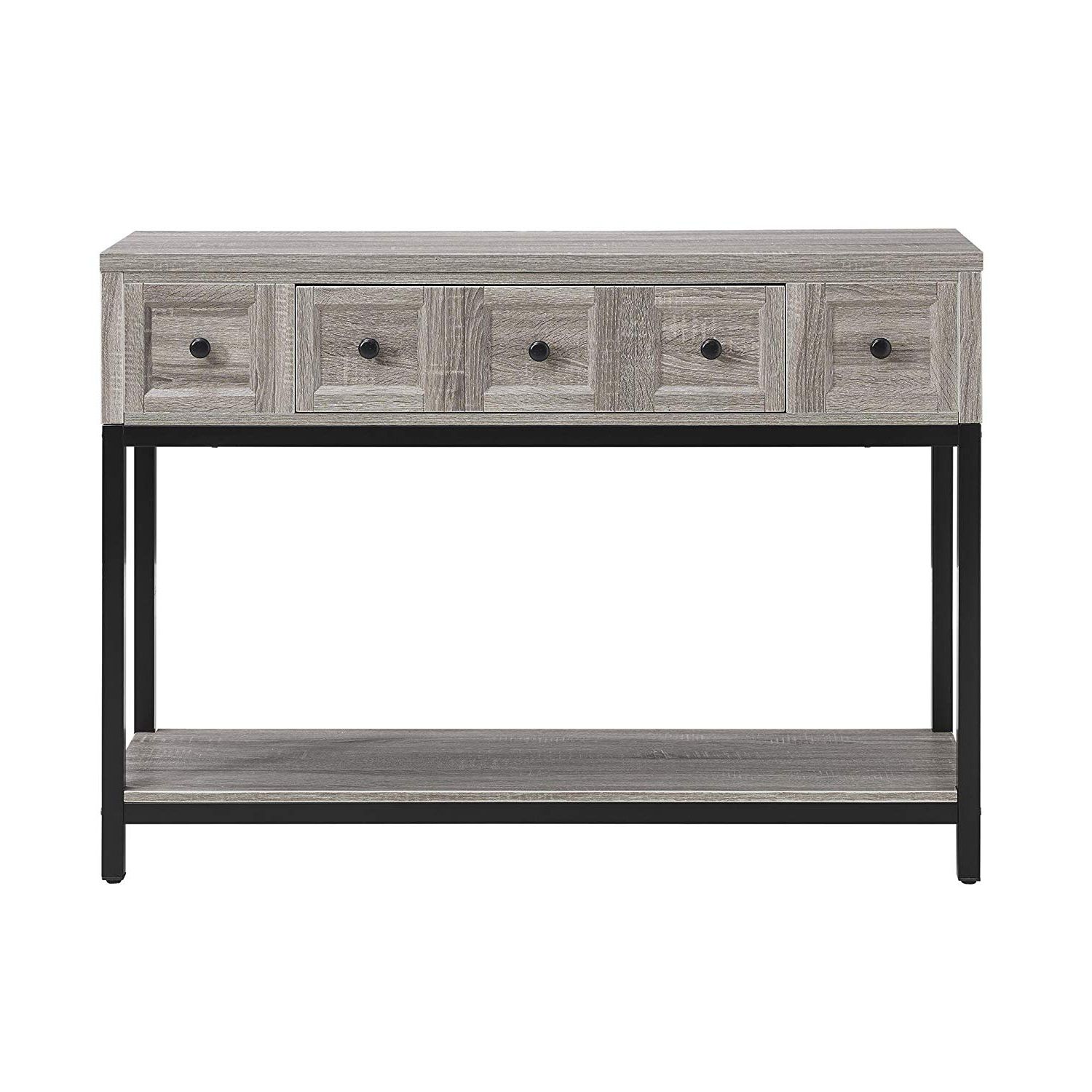Latest Parsons White Marble Top & Dark Steel Base 48x16 Console Tables In Amazon: Altra Furniture Console Table In Sonoma Oak Finish (View 10 of 20)