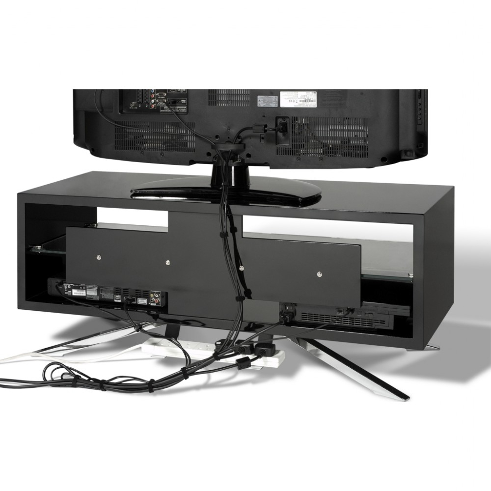 Latest Techlink Arena Tv Stands Regarding Chrome Plated Pyramidal Base; Cable Management And Power Strip (Photo 12 of 20)