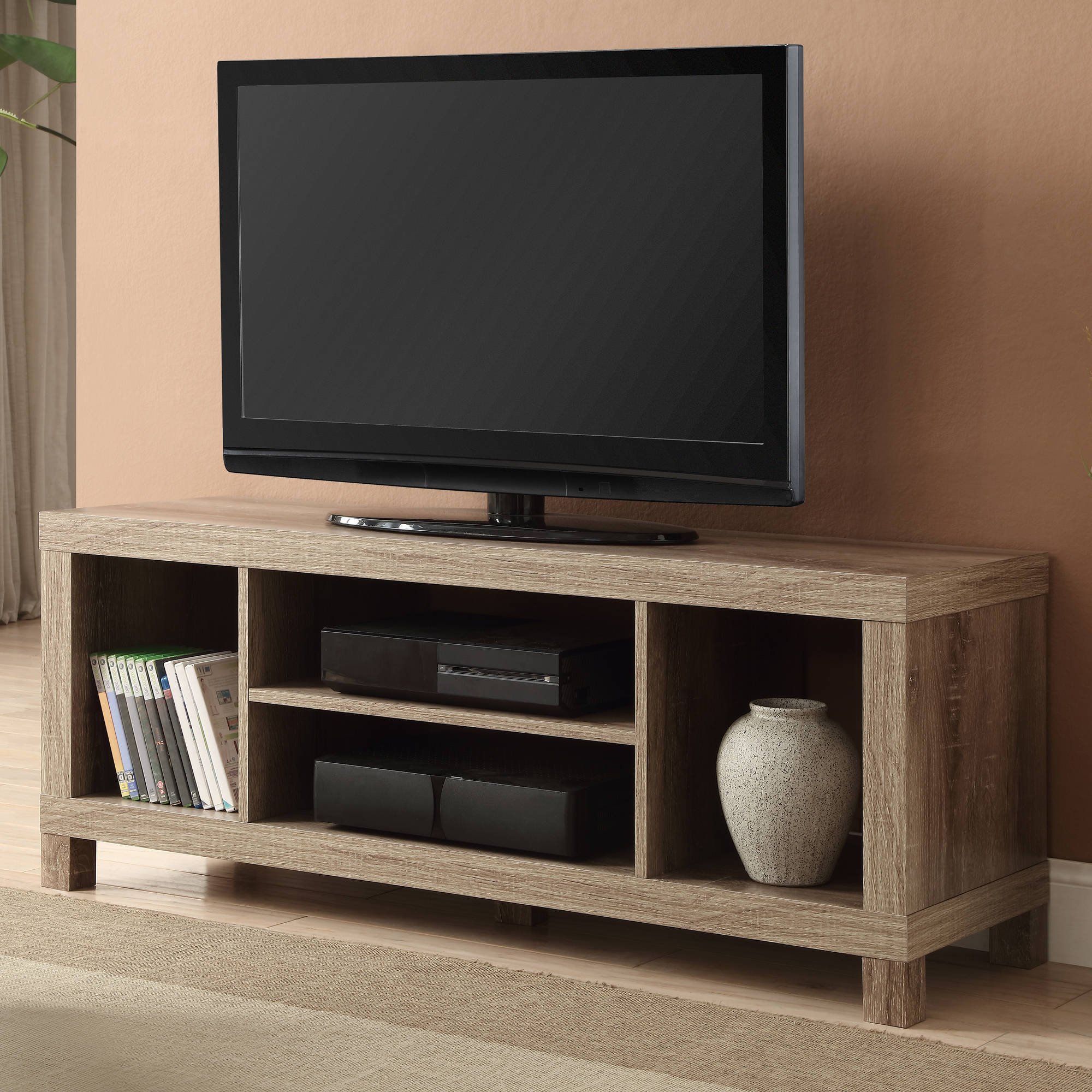 Latest Wooden Tv Stands For Flat Screens Pertaining To Mainstays Tv Stand For Tvs Up To 42", Multiple Colors – Walmart (View 12 of 20)