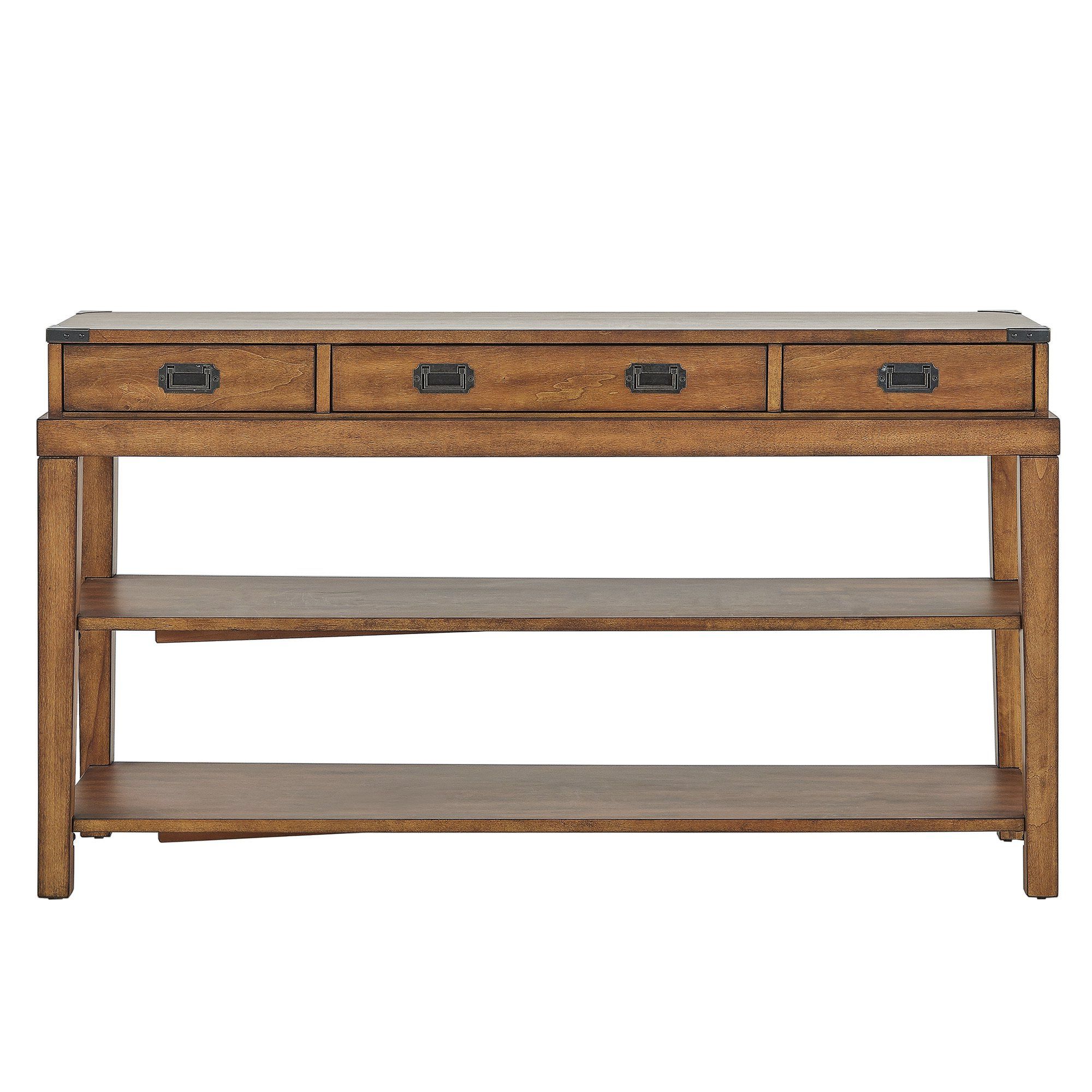 Marvin Rustic Natural 60 Inch Tv Stands With Most Recently Released Shop Lonny 3 Drawer Wood Console Table Tv Standinspire Q Classic (Photo 13 of 20)