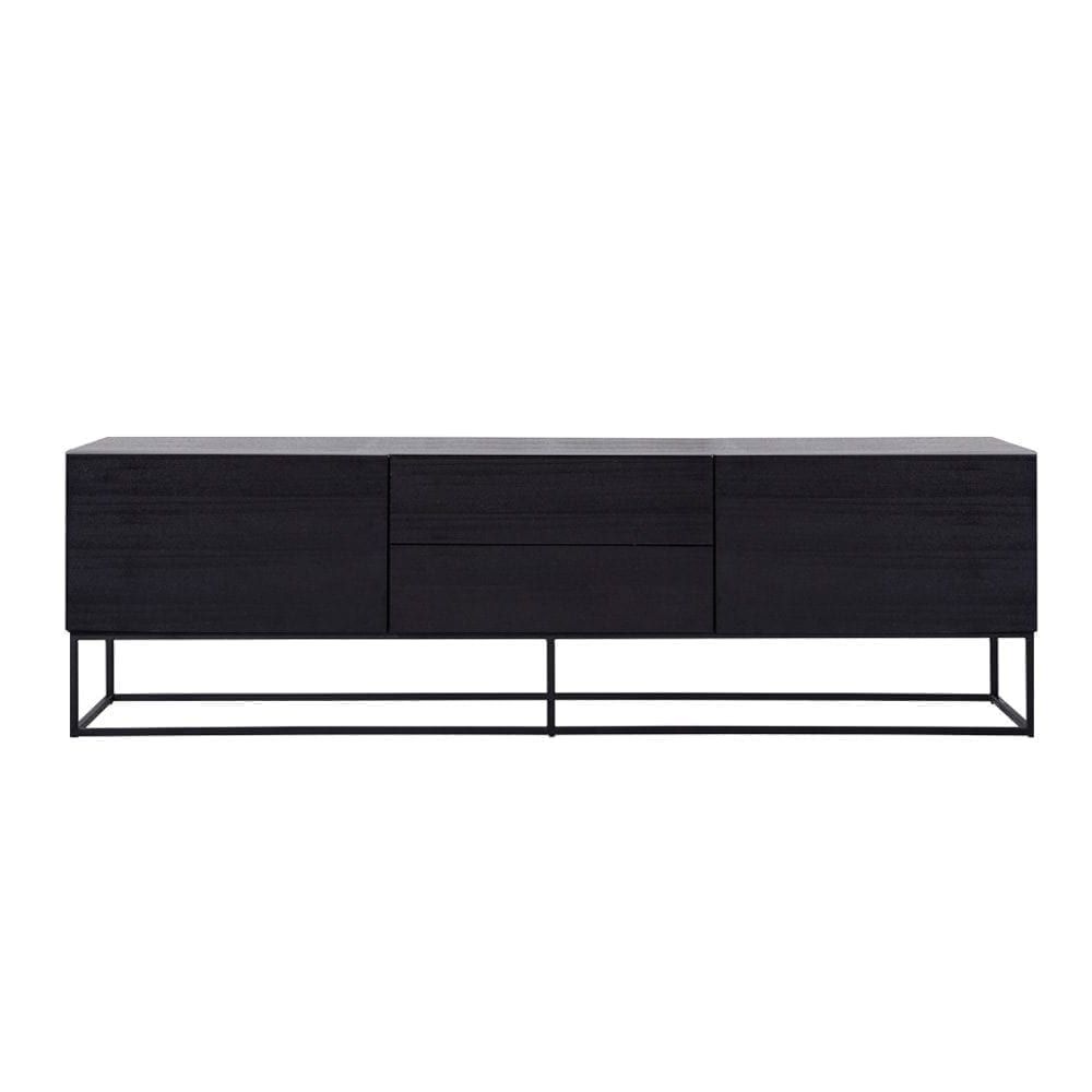 Modern Designer Balmain Tv/entertainment Unit – Black Ash Wood/timber Within Most Current Black Tv Cabinets With Doors (View 6 of 20)