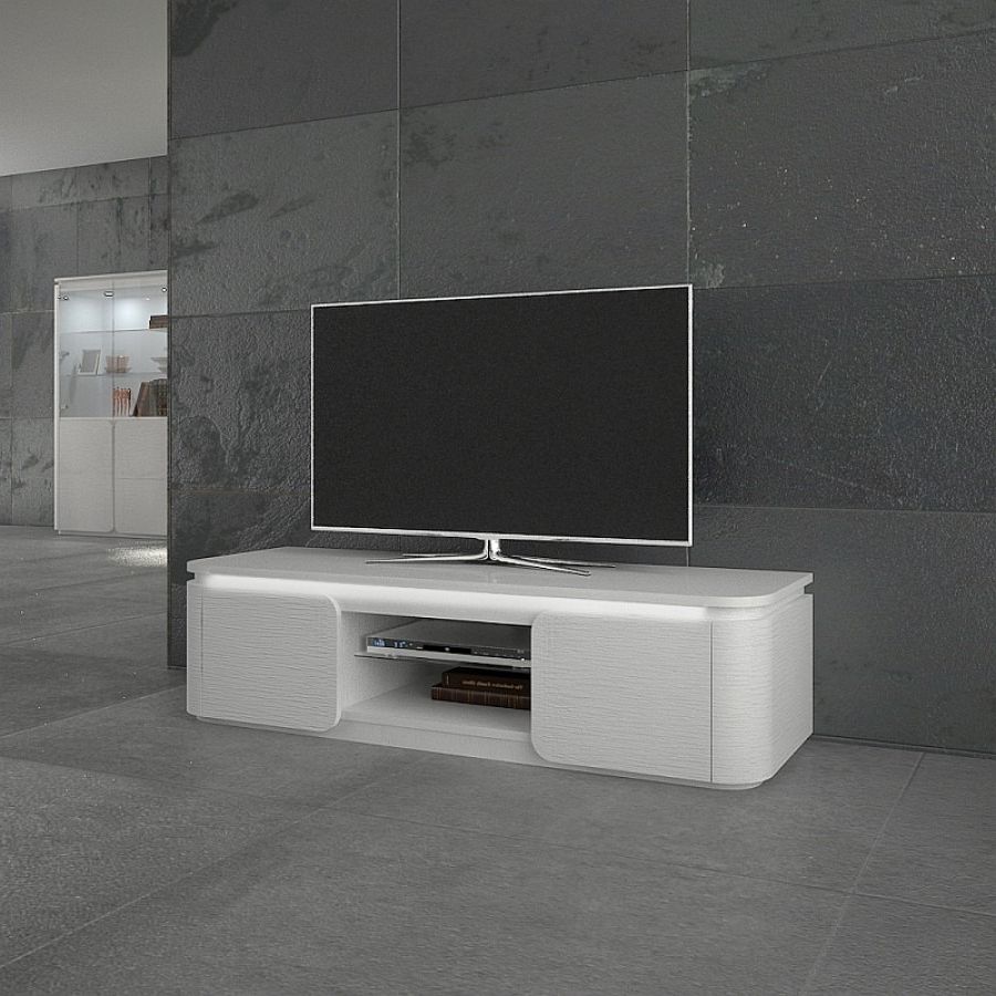 Modern Tv Cabinets Throughout Popular Quatropi Luxury Large Modern Tv Stand/cabinet In White Oak Finish (Photo 19 of 20)