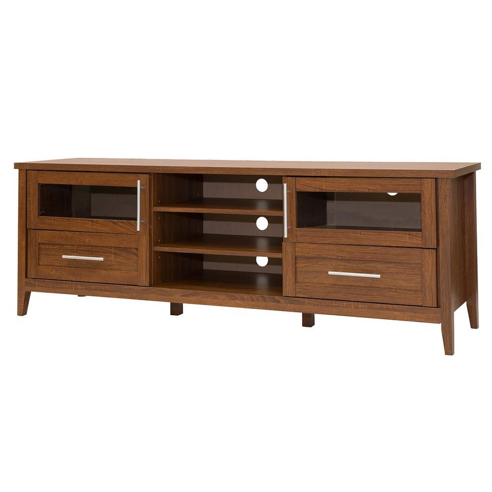 Modern Wooden Tv Stands Intended For Recent Techni Mobili Modern Oak Tv Stand With Storage For Tv's Up To 75 In (View 1 of 20)