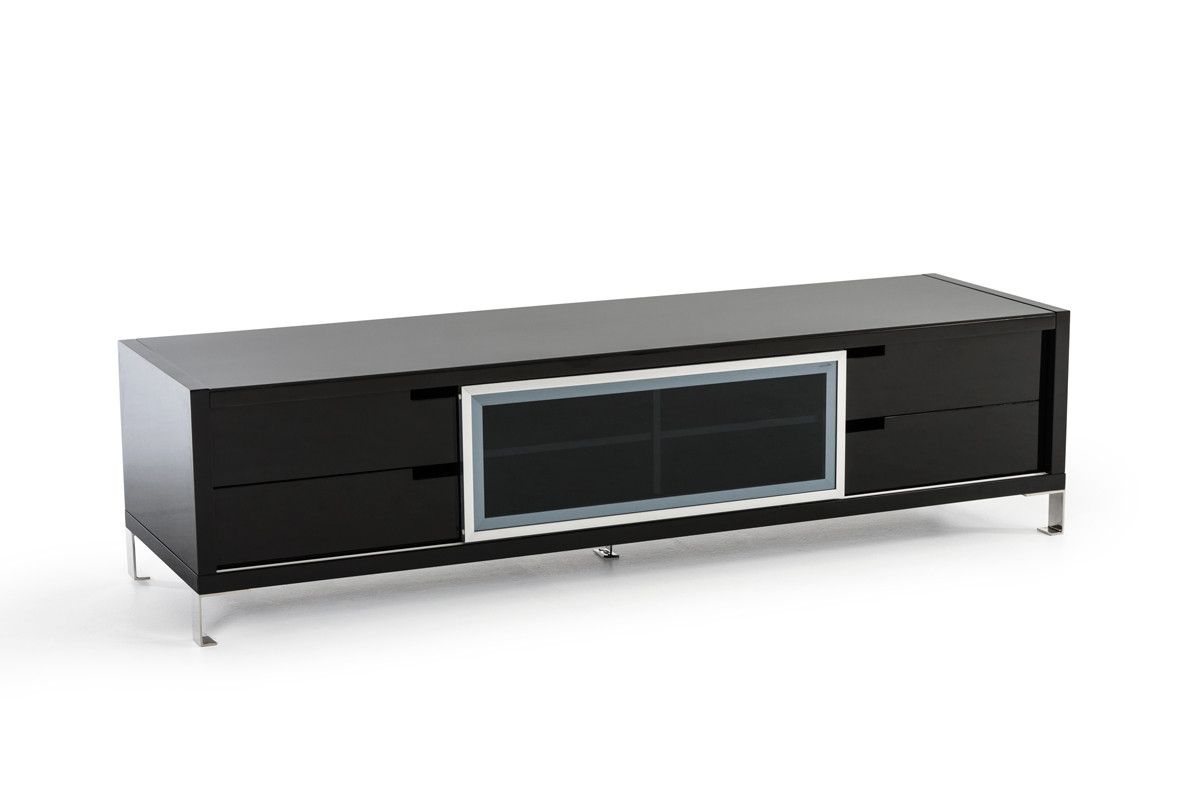 Modrest Edward Modern Black High Gloss Tv Stand With Regard To Widely Used Modern White Gloss Tv Stands (Photo 16 of 20)