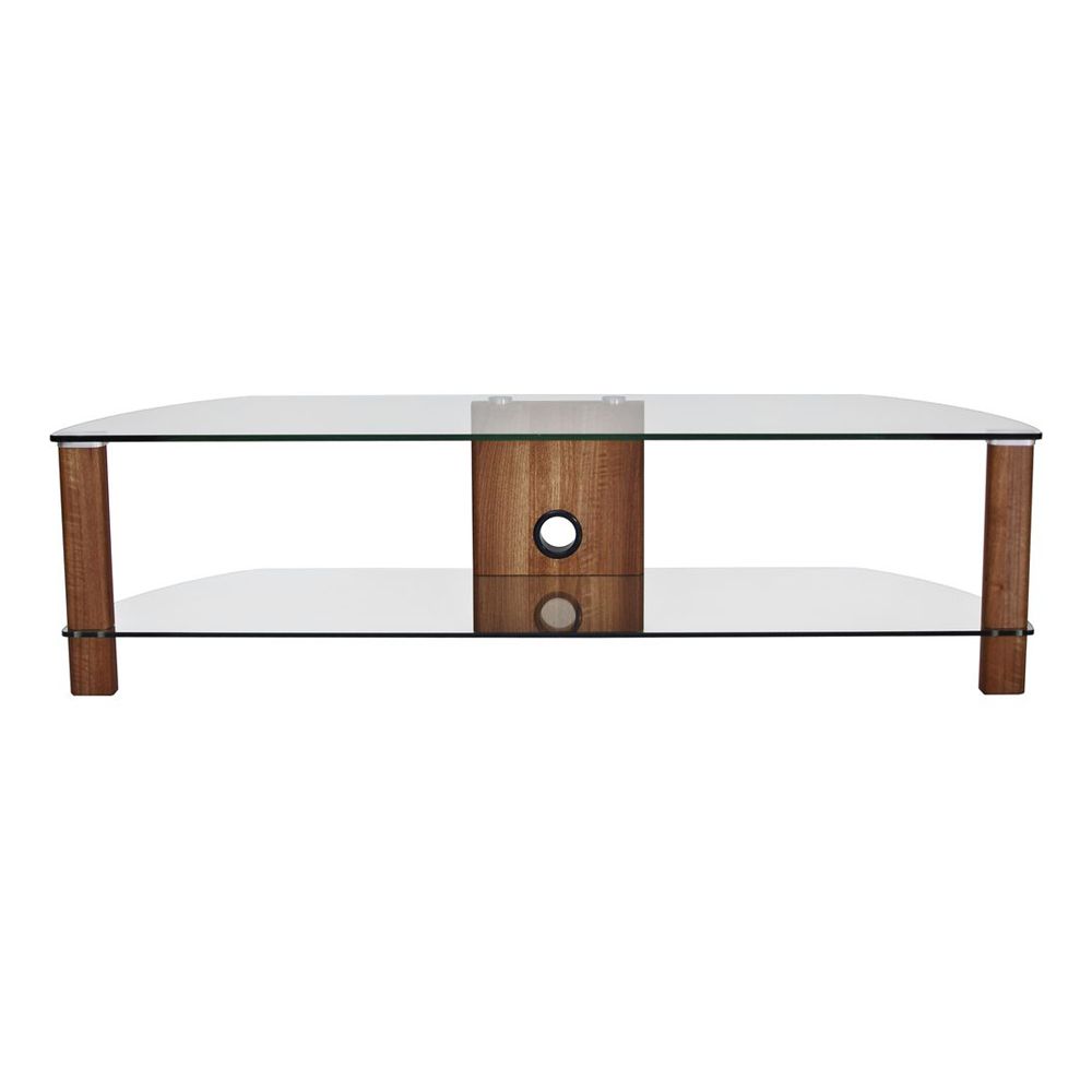 Most Current Clear Glass Tv Stand With Alphason Century Adce1500 Walnut / Clear Glass Tv Stand – Alphason (View 20 of 20)