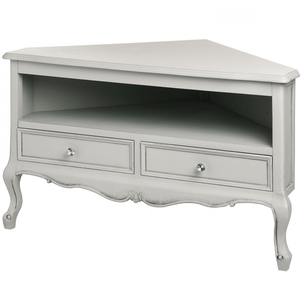 Most Current Shabby Chic Tv Cabinets Inside Fleur Shabby Chic Corner Tv Cabinet (View 4 of 20)