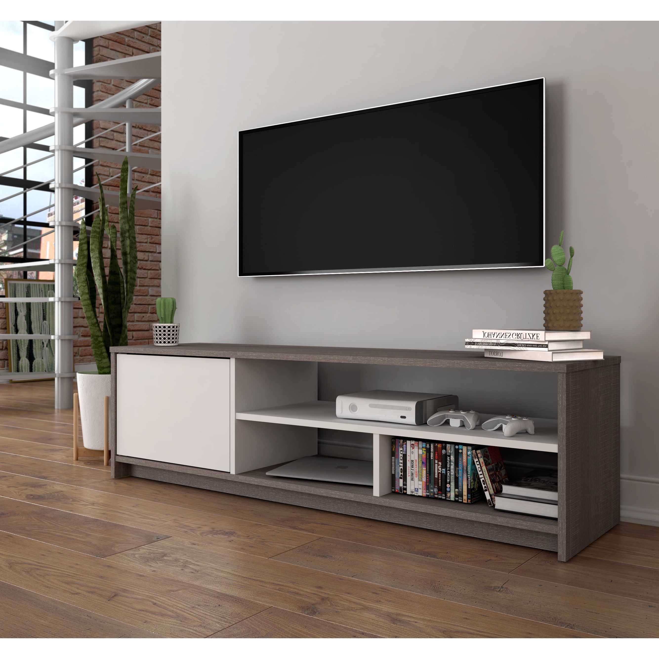 Most Current Shop Bestar Small Space 53.5 Inch Tv Stand – Free Shipping Today Regarding Tv Stands For Small Spaces (Photo 17 of 20)