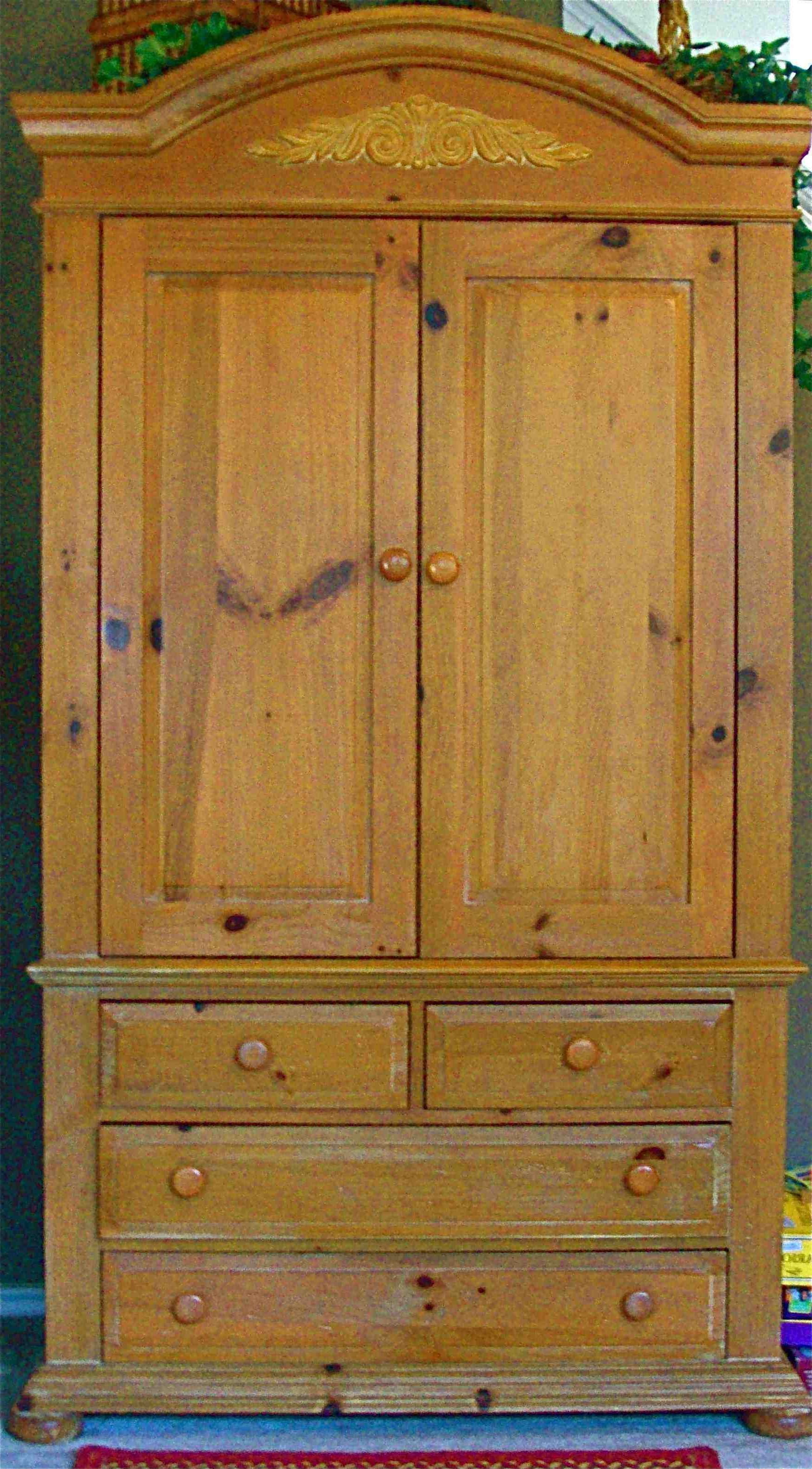 Most Current Solid Pine Tv Cabinets Inside Broyhill Fontana Tv Armoire In Furnitureandmore's Garage Sale For (View 14 of 20)