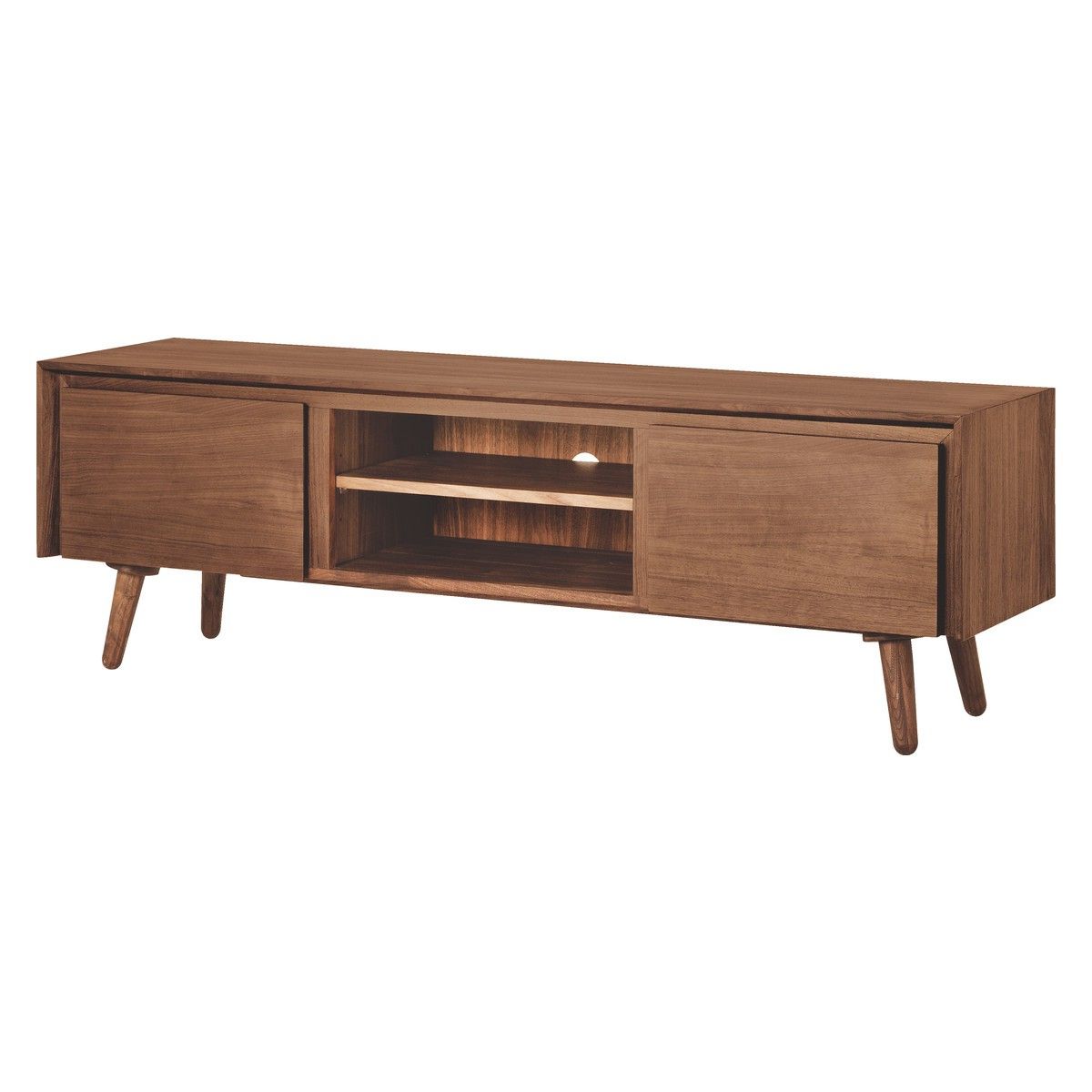 Most Current Vince Walnut Large Tv Stand With 2 Doors (View 8 of 20)