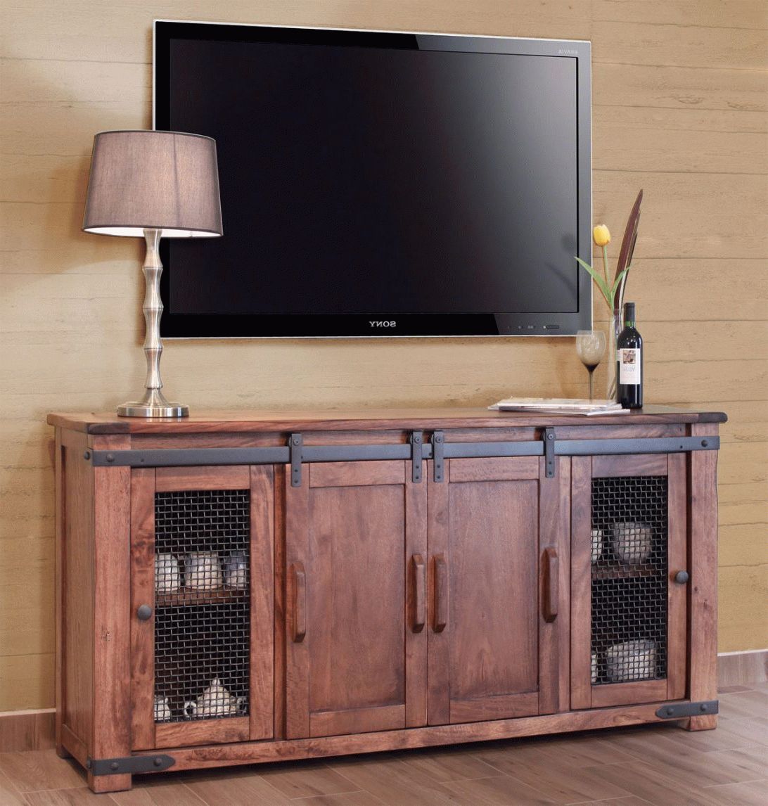 Most Popular Rustic Tv Cabinets Within Tv Stand With Sliding Doors Farmhouse Barn Ashley Budmore – Buyouapp (Photo 16 of 20)